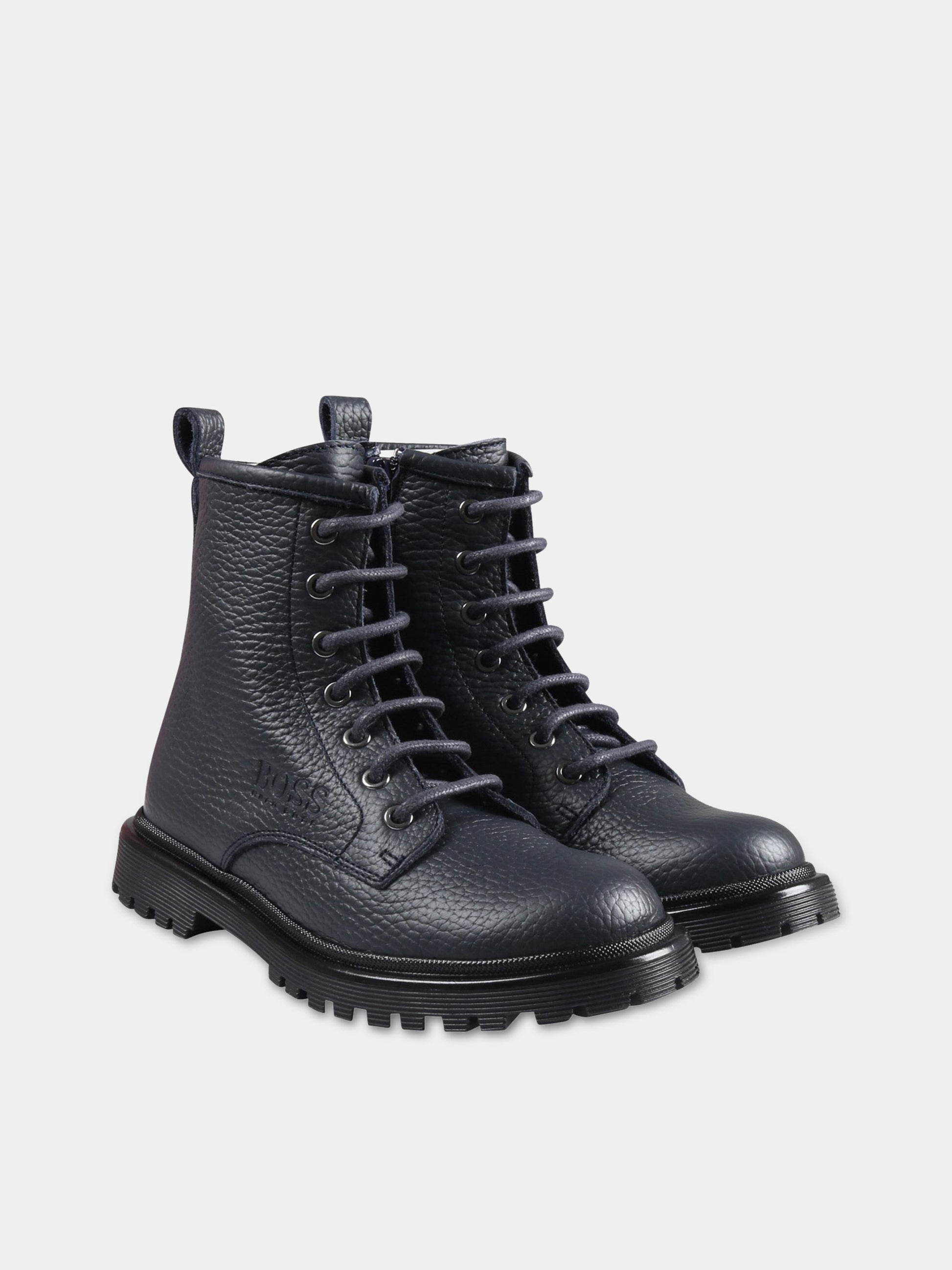 Stivali blu per bambino con logo,Hugo Boss,J19055 849