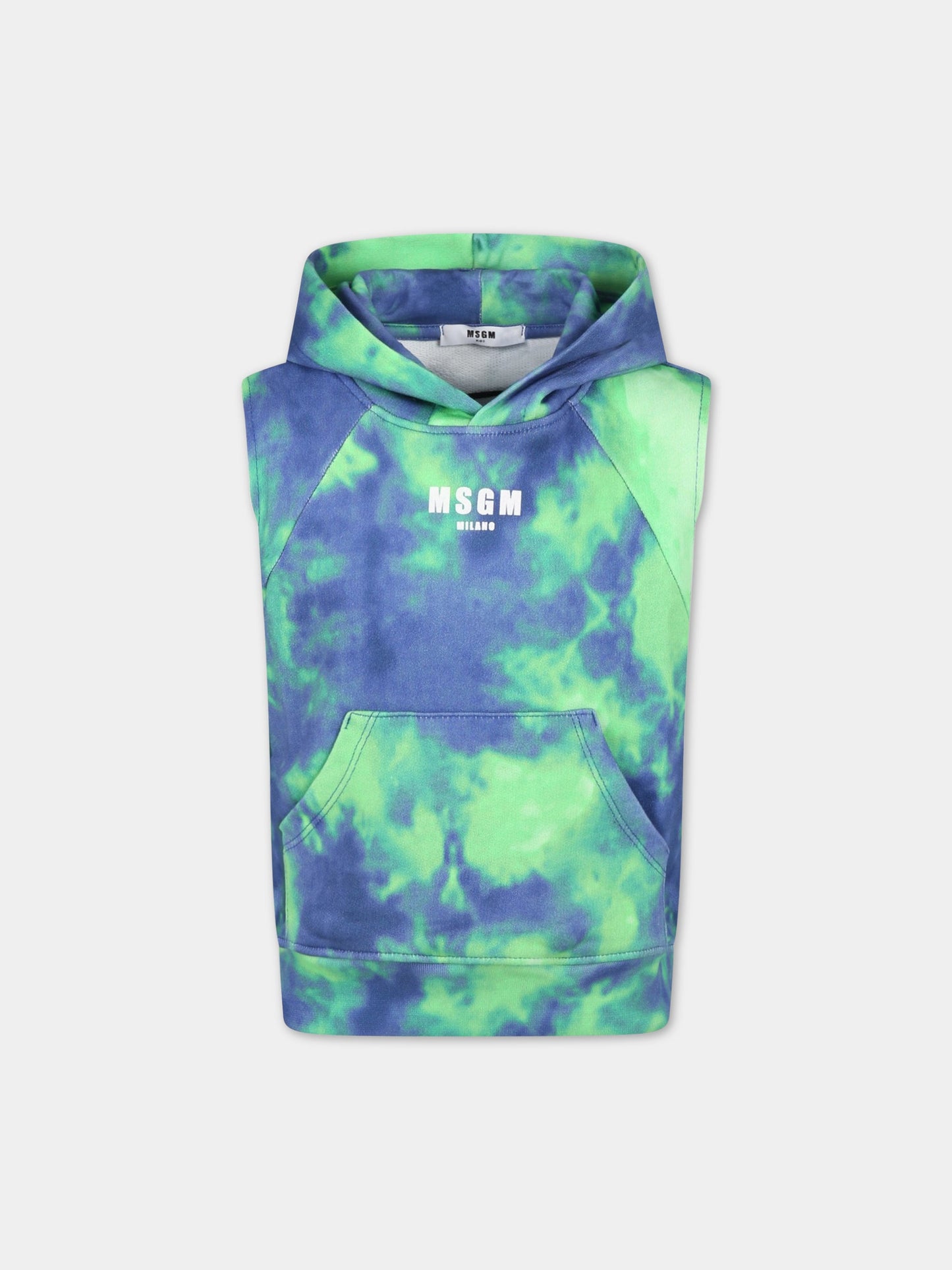 Felpa tie-dye per bambino con logo,Msgm Kids,MS028920 200