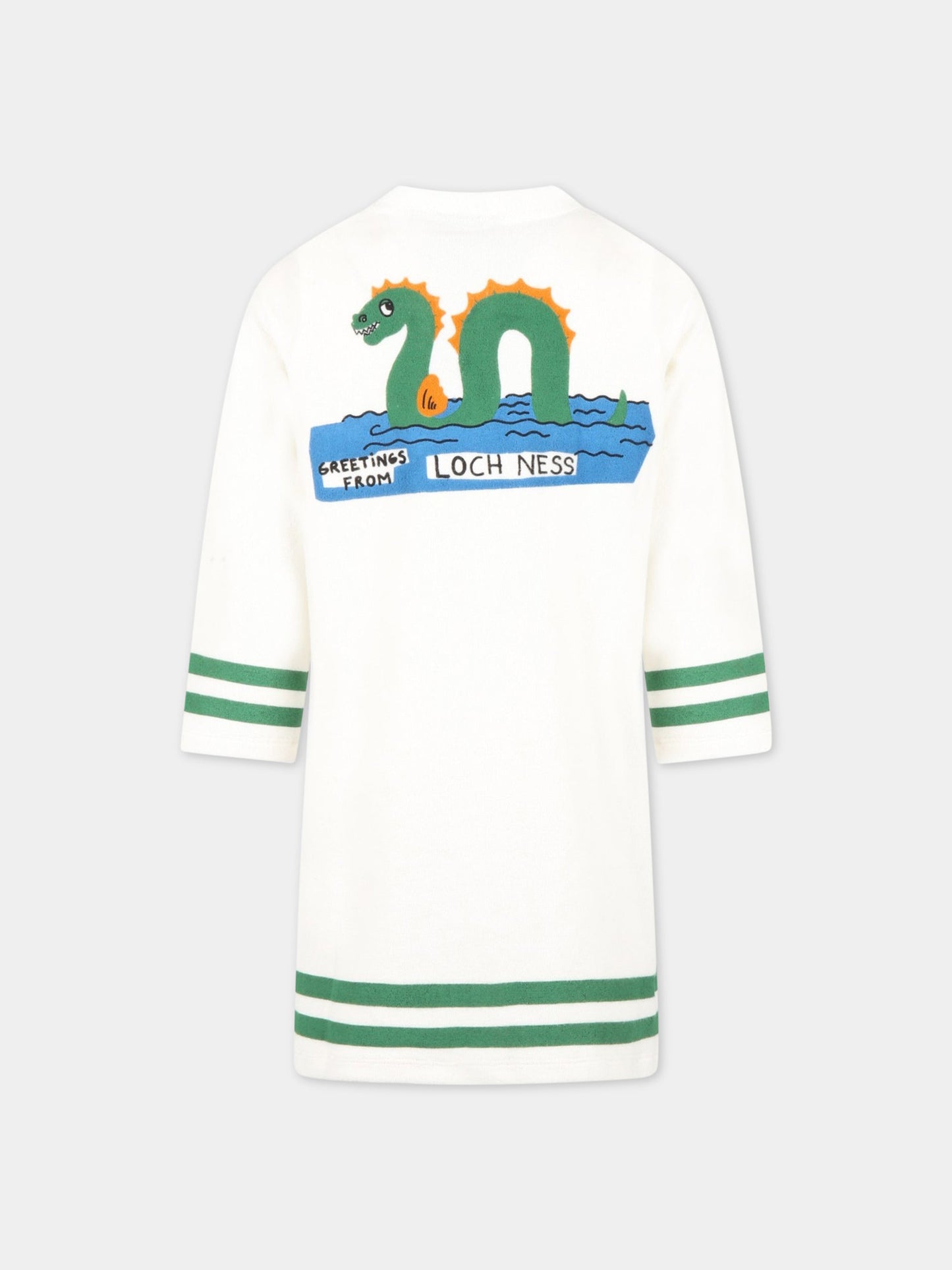 Cardigan bianco per bambini con mostro di Loch Ness,Mini Rodini,2316010410