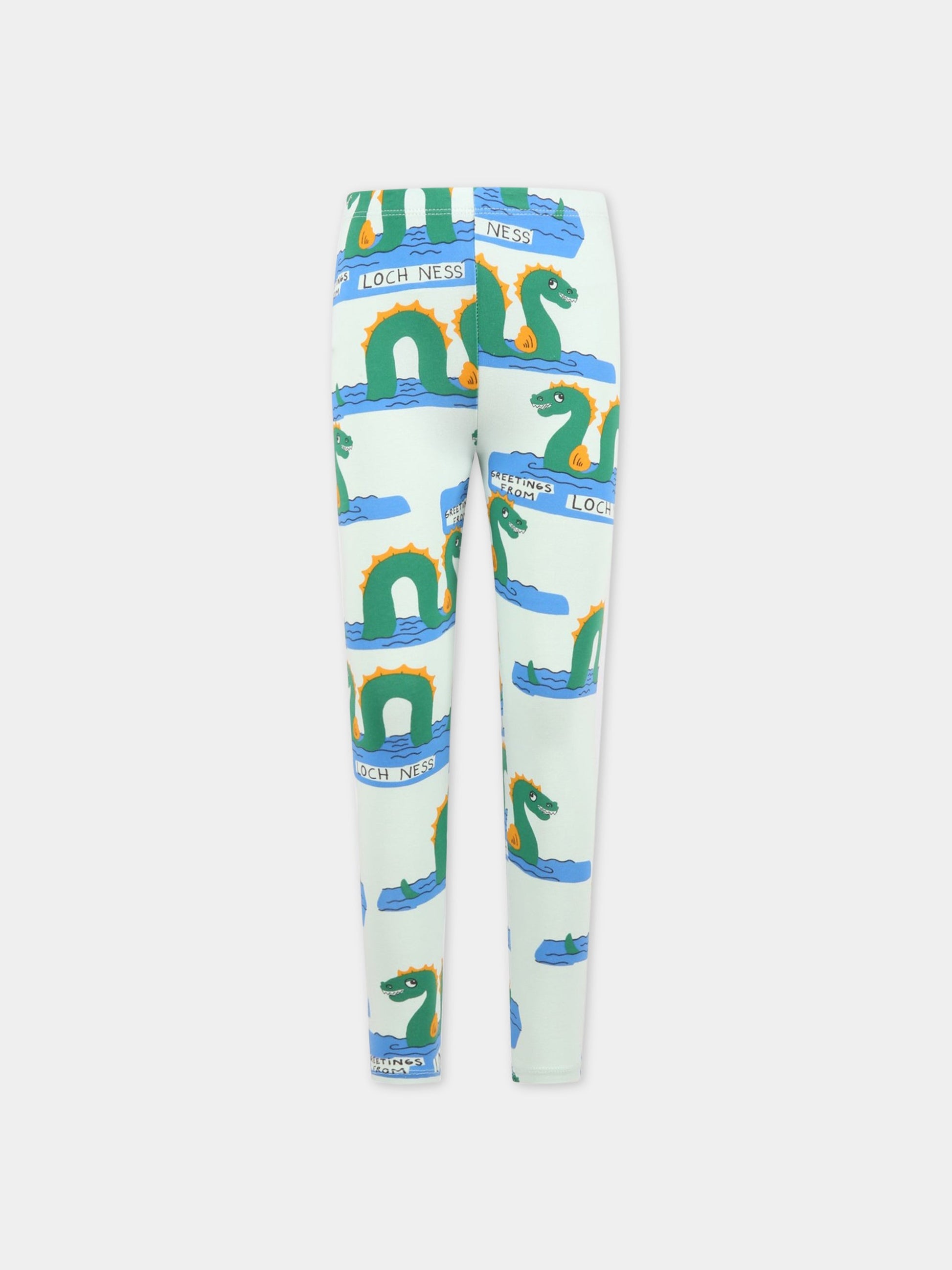 Leggings verdi per bambini con mostro di Loch Ness,Mini Rodini,2313010375