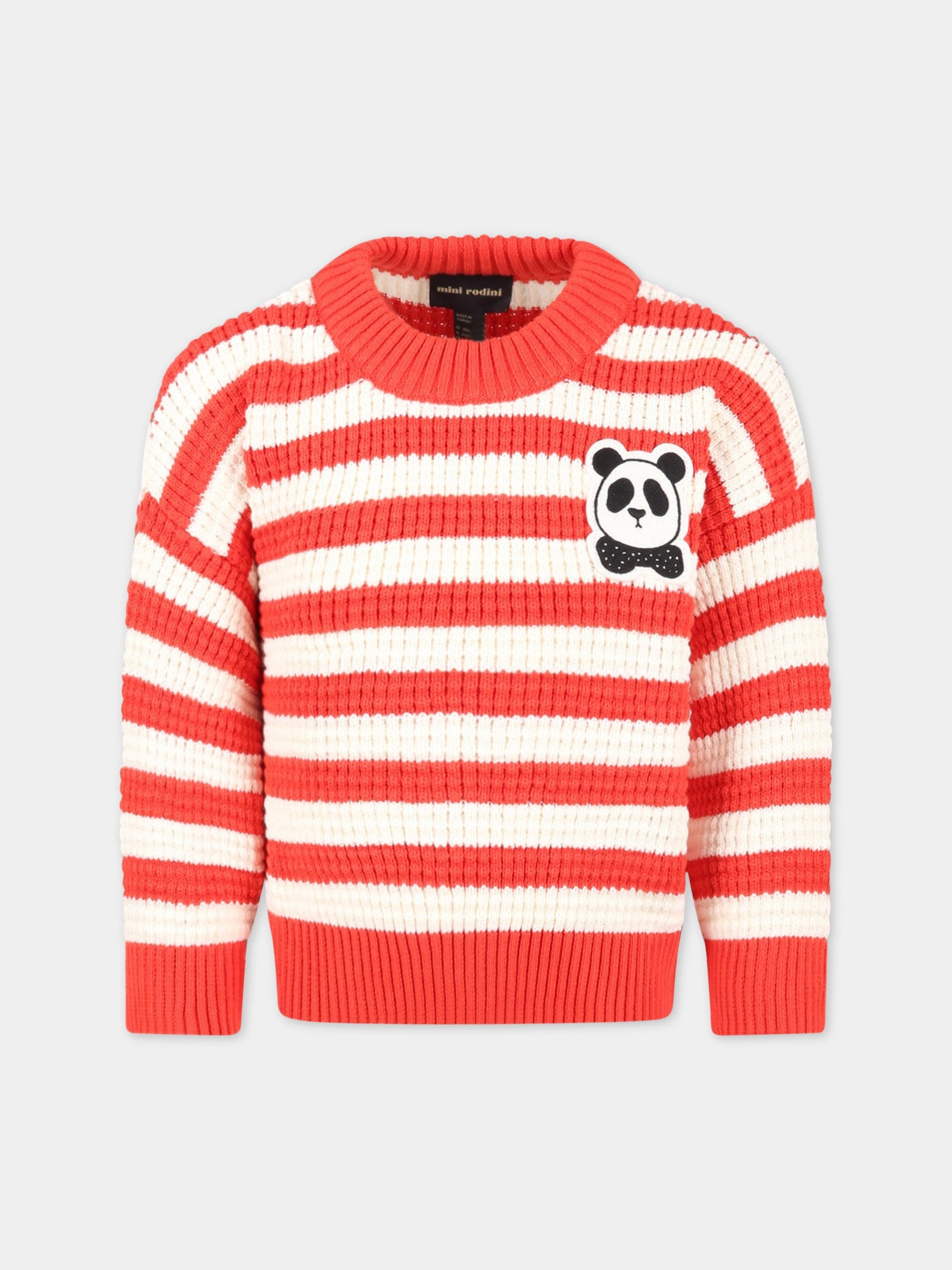 Maglione multicolor a righe per bambino con orso,Mini Rodini,2312010342