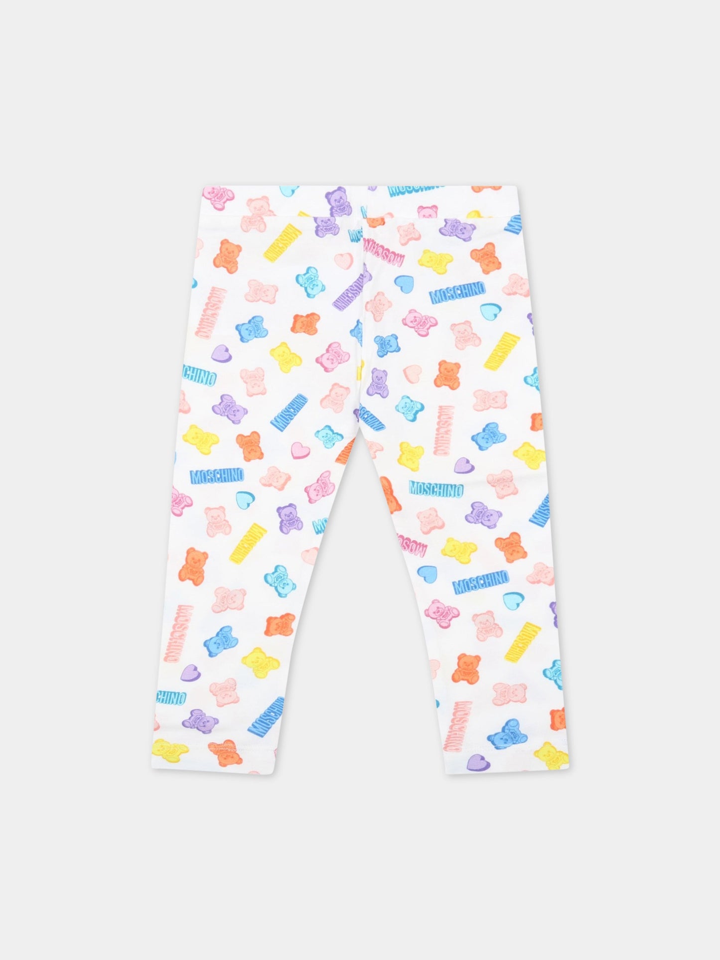 Completo multicolor per neonata con logo viola,Moschino Kids,MDG00L LBB92 10101