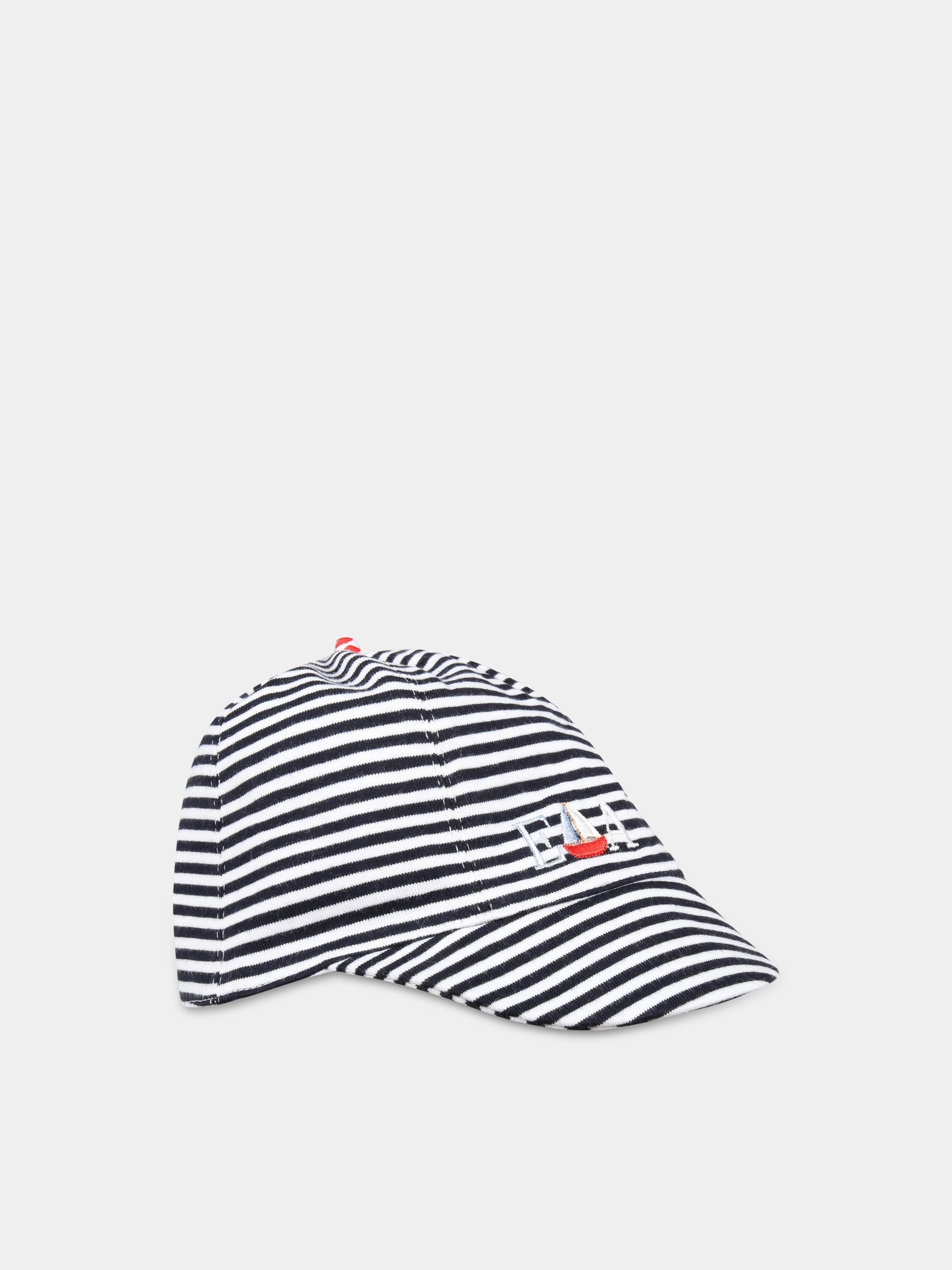 Cappello multicolor per neonato con logo ricamato,Armani Junior,3LN401 NJOAZ F932