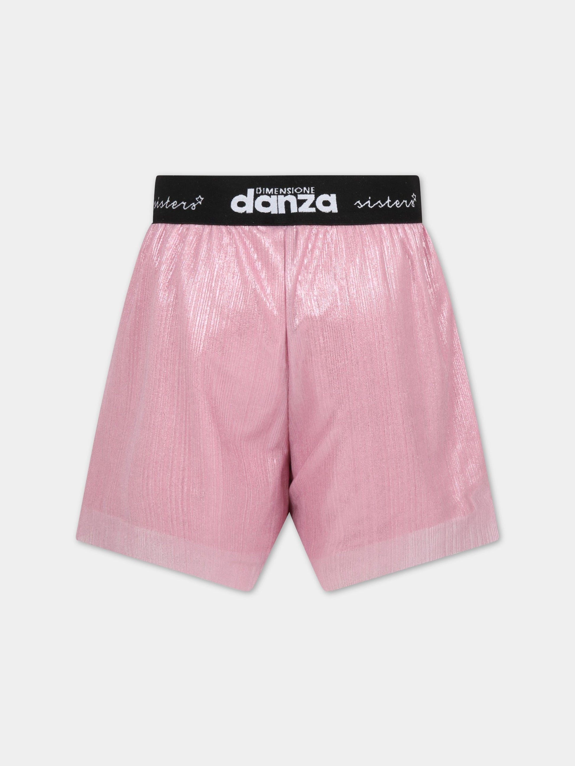 Short rosa per bambina con loghi,Dimensione Danza,029655 042