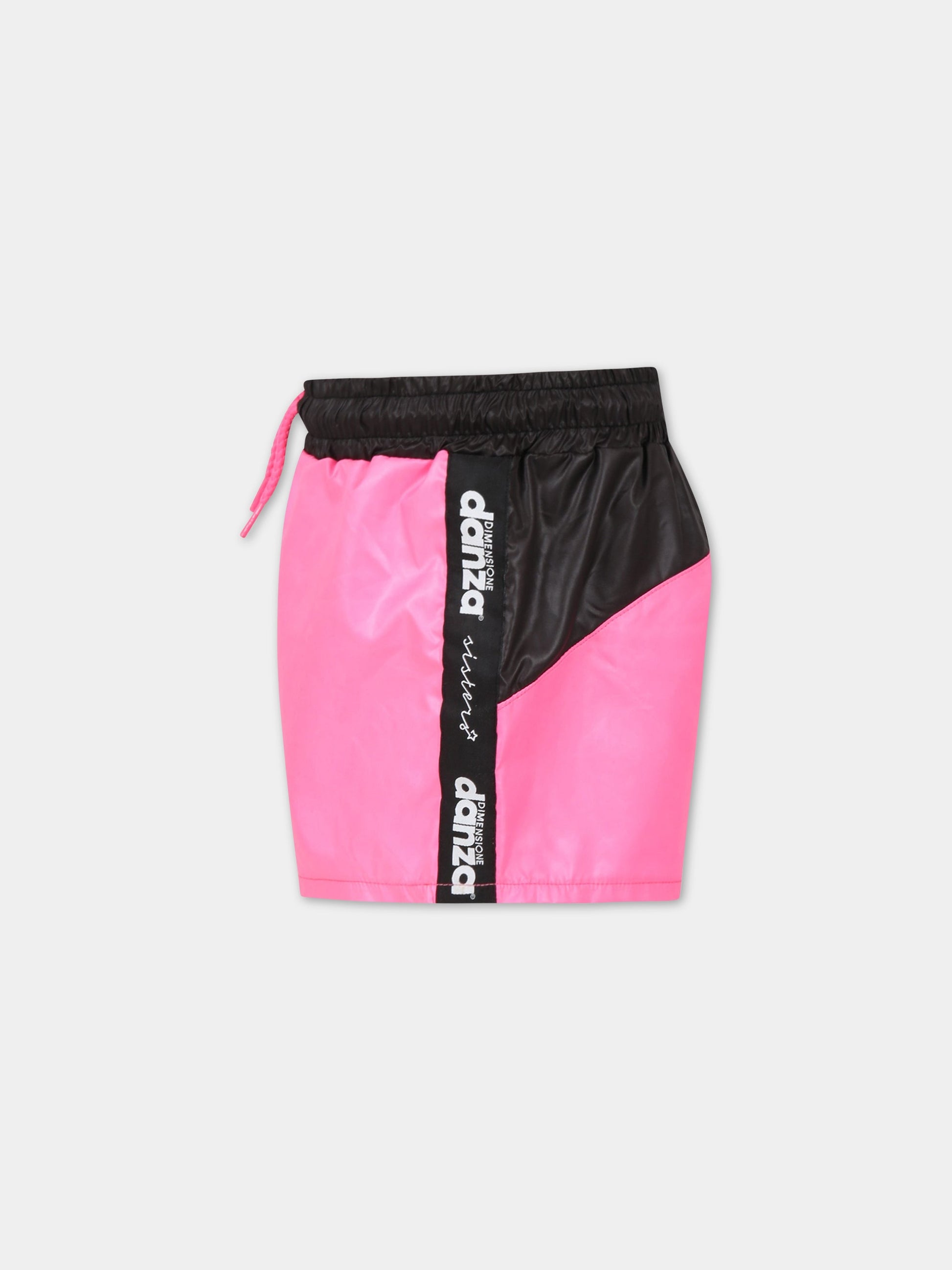 Shorts fucsia per bambina con logo bianco,Dimensione Danza,029693 134