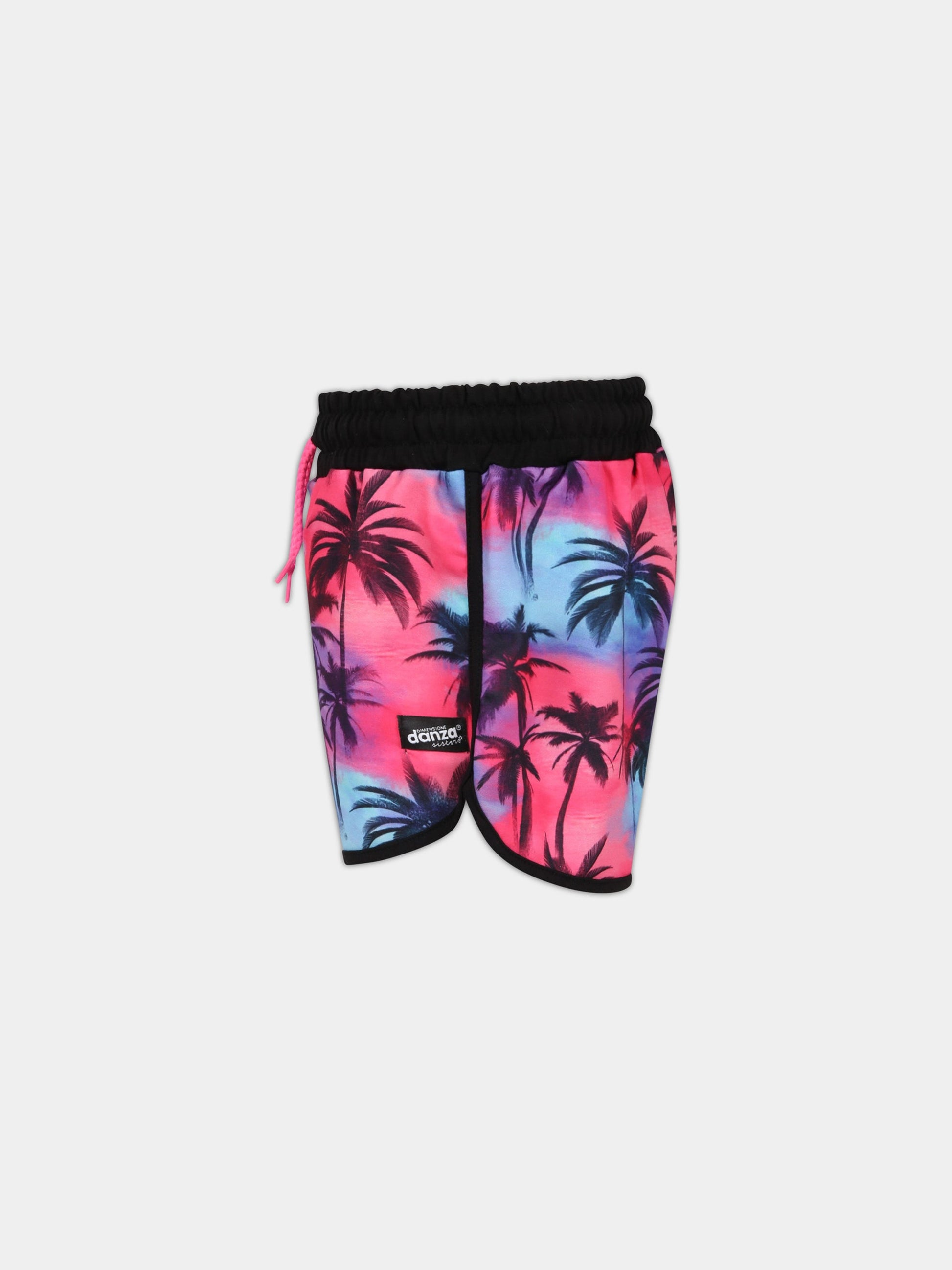 Short multicolor per bambina con palme,Dimensione Danza,029739 200