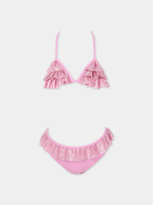 Bikini rosa per bambina con rouche,Dimensione Danza,029747 042