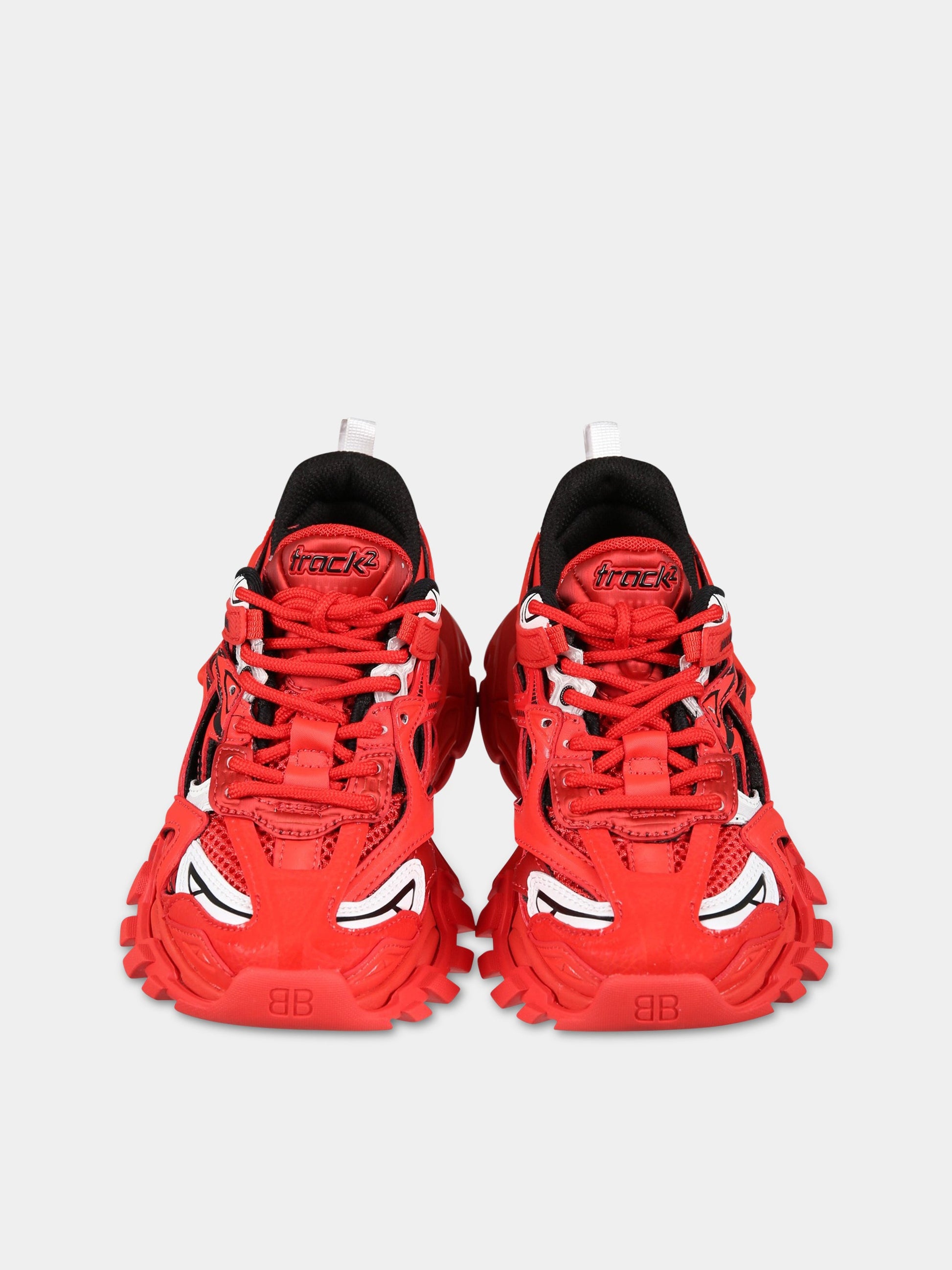 Sneakers rosse per bambino con logo,Balenciaga,690494 W3GN2 6591