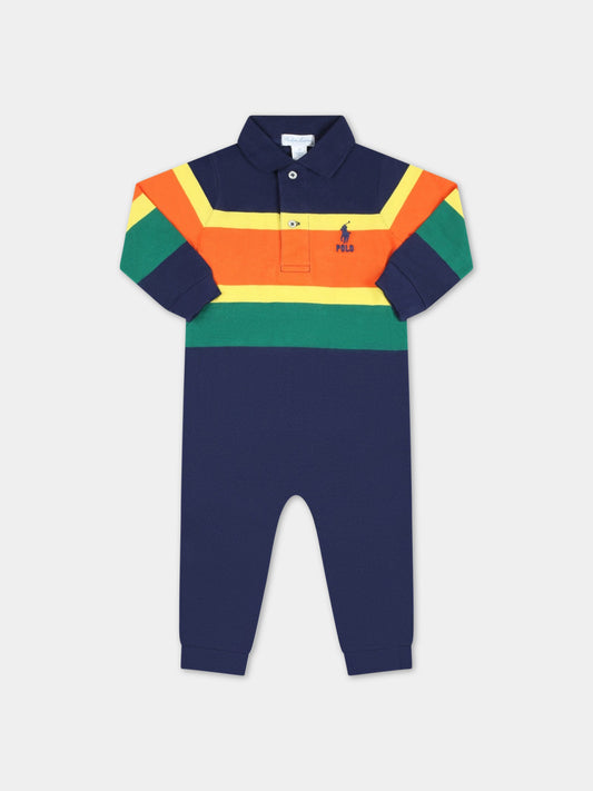 Tutina blu per neonato con pony blu,Ralph Lauren Kids,891888001