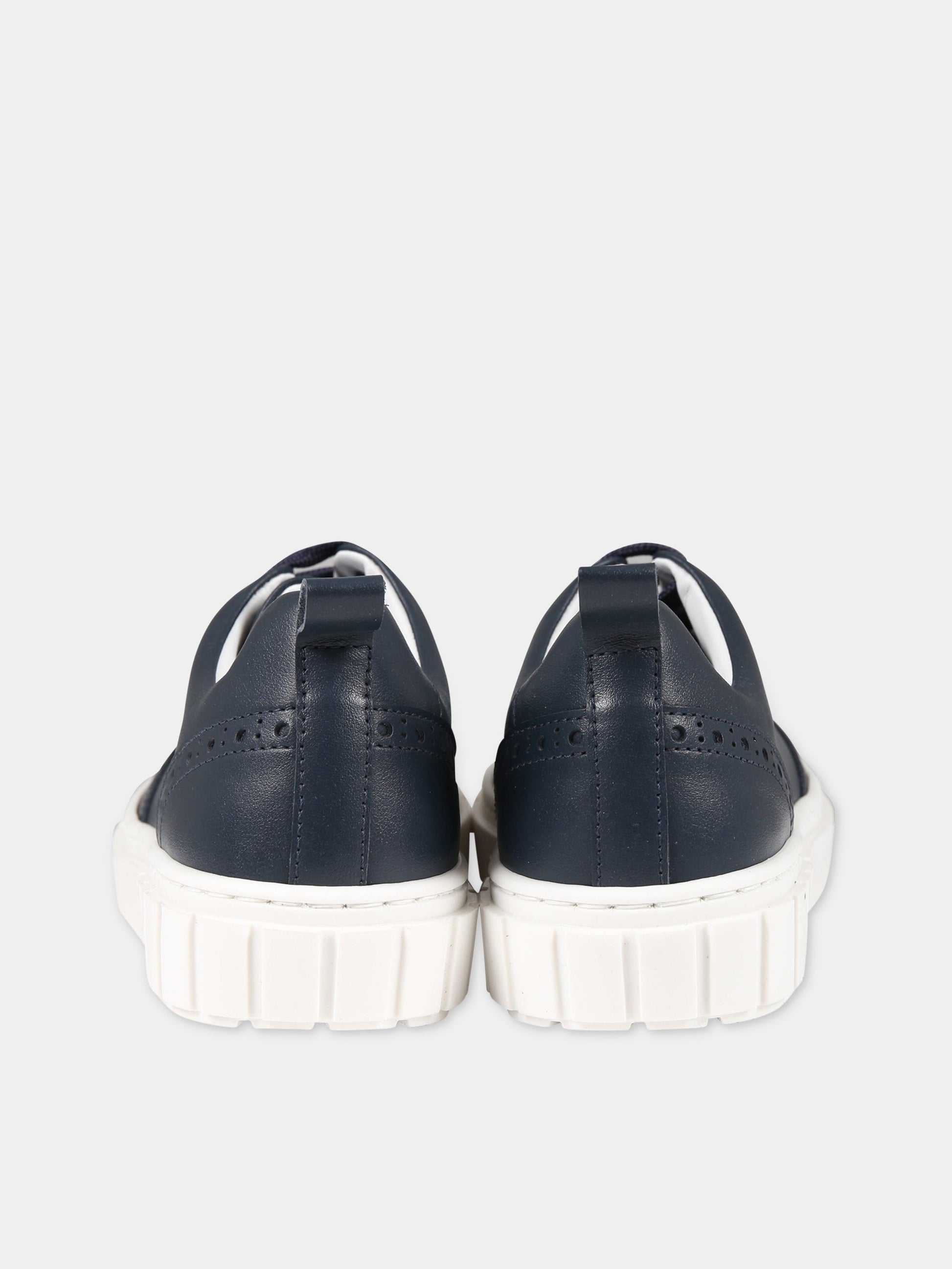 Stringate blu per bambino con logo,Armani Junior,XYX029 XOI72 00285