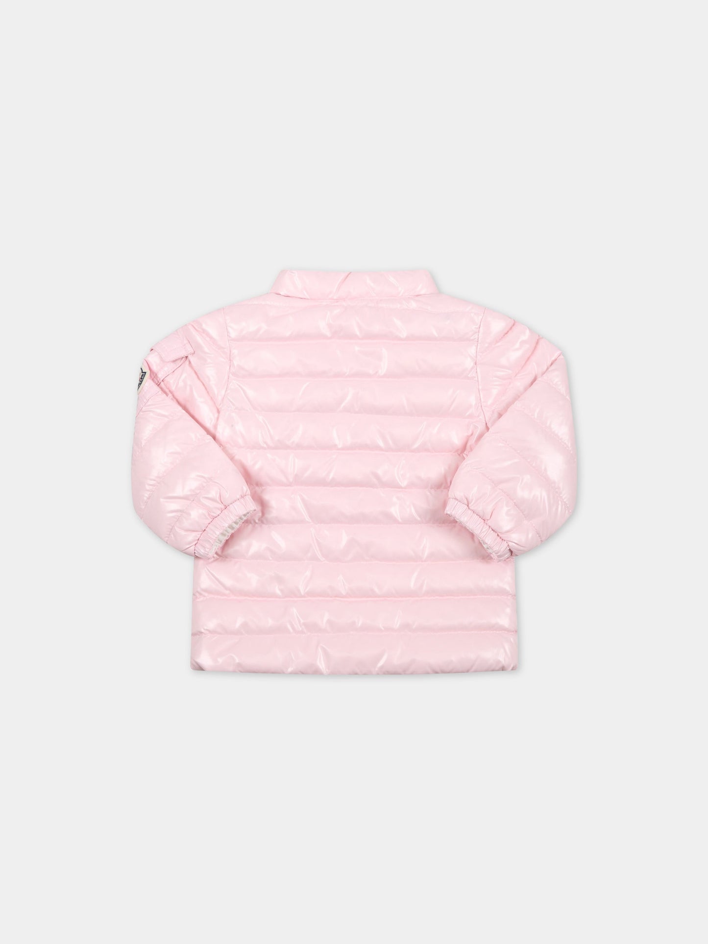 Piumino  Paulas  rosa per neonata con patch logato,Moncler Kids,951 1A00008 68950 506