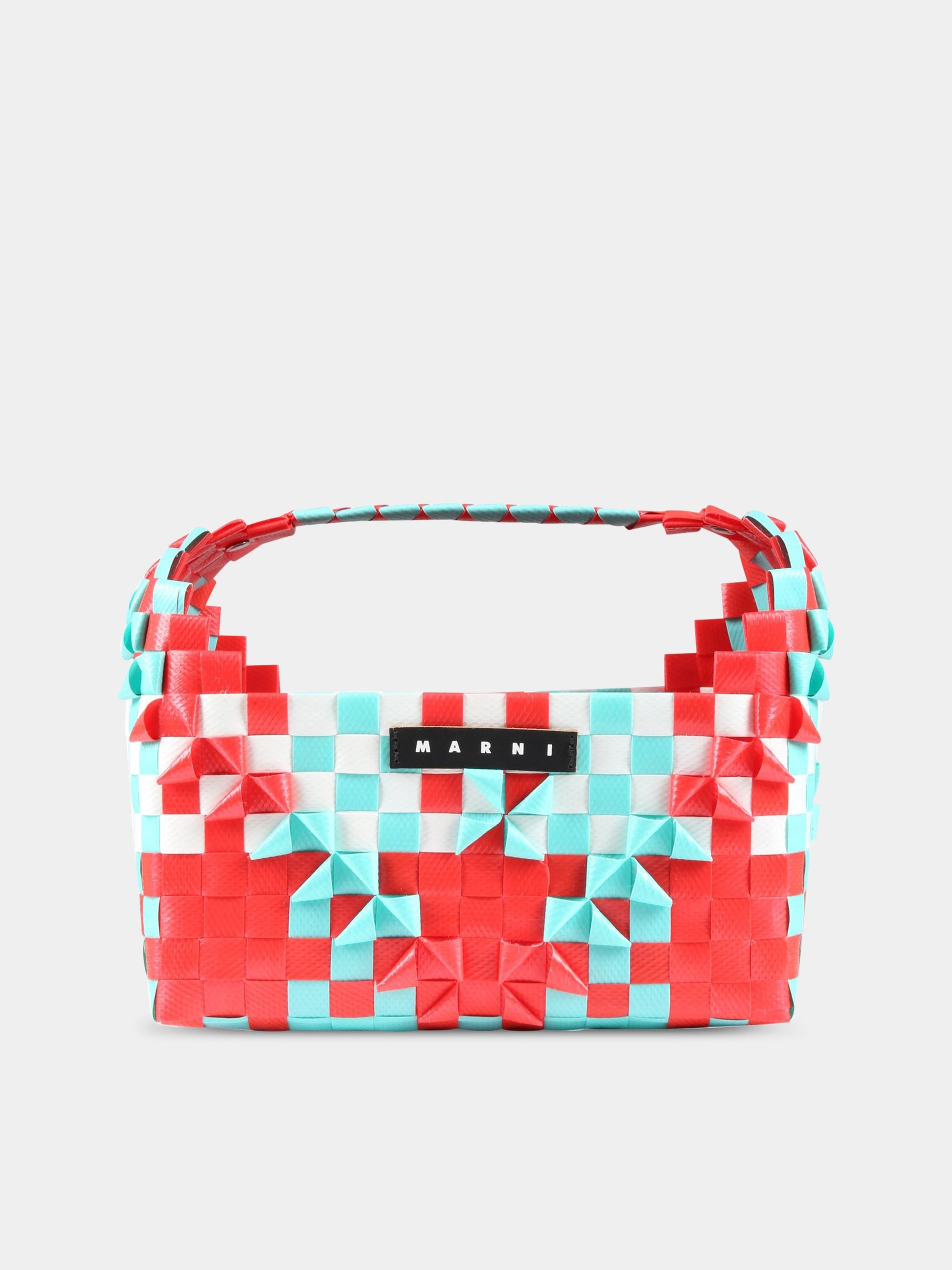 Borsa rossa e celeste per bambina con logo,Marni Kids,M00815 M00IW 0M426