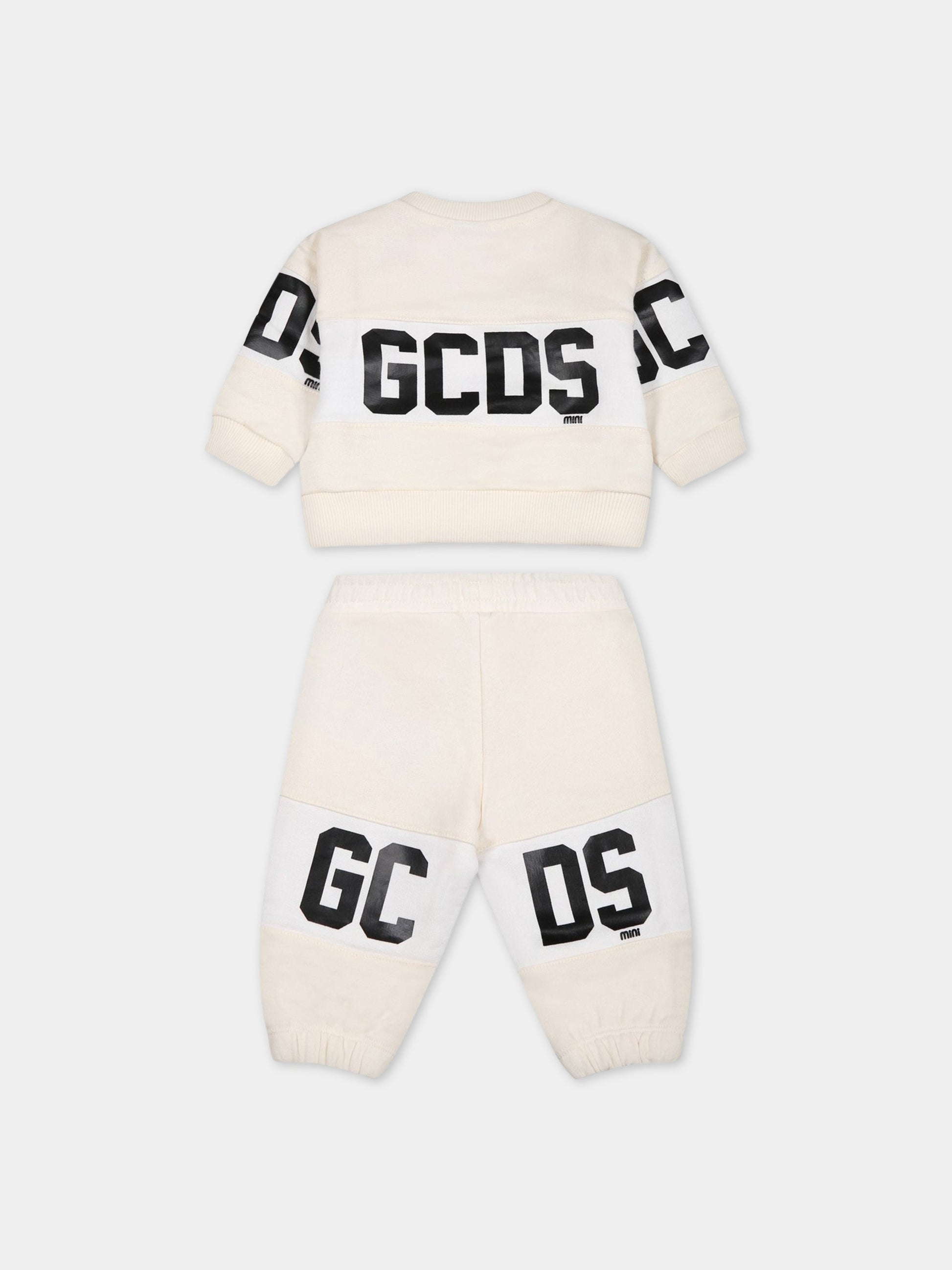 Completo avorio per neonato con logo,Gcds Kids,GNK003 LCA33 10063