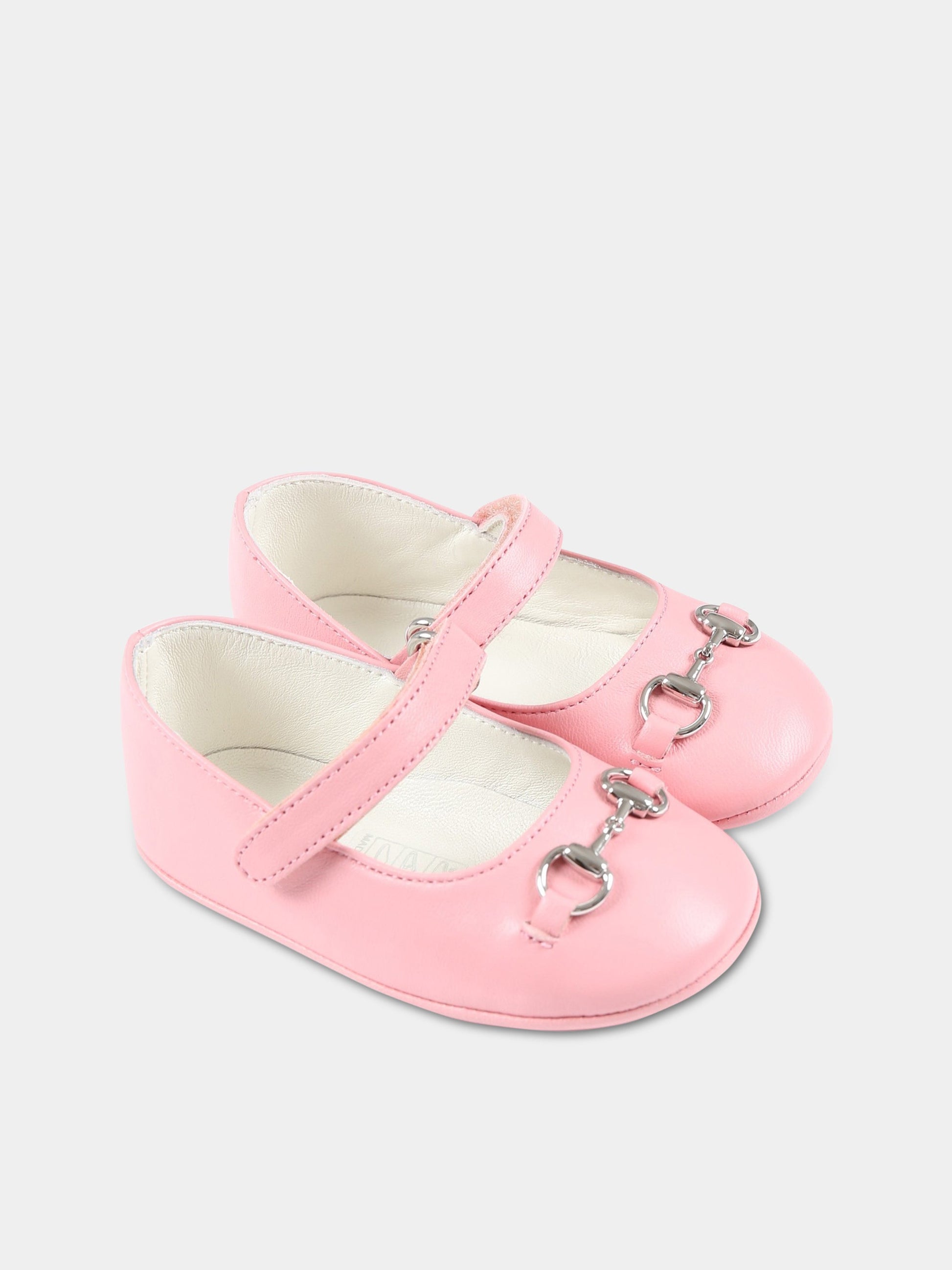 Ballerine rosa per neonata con Morsetto,Gucci Kids,681320 1D700 5815