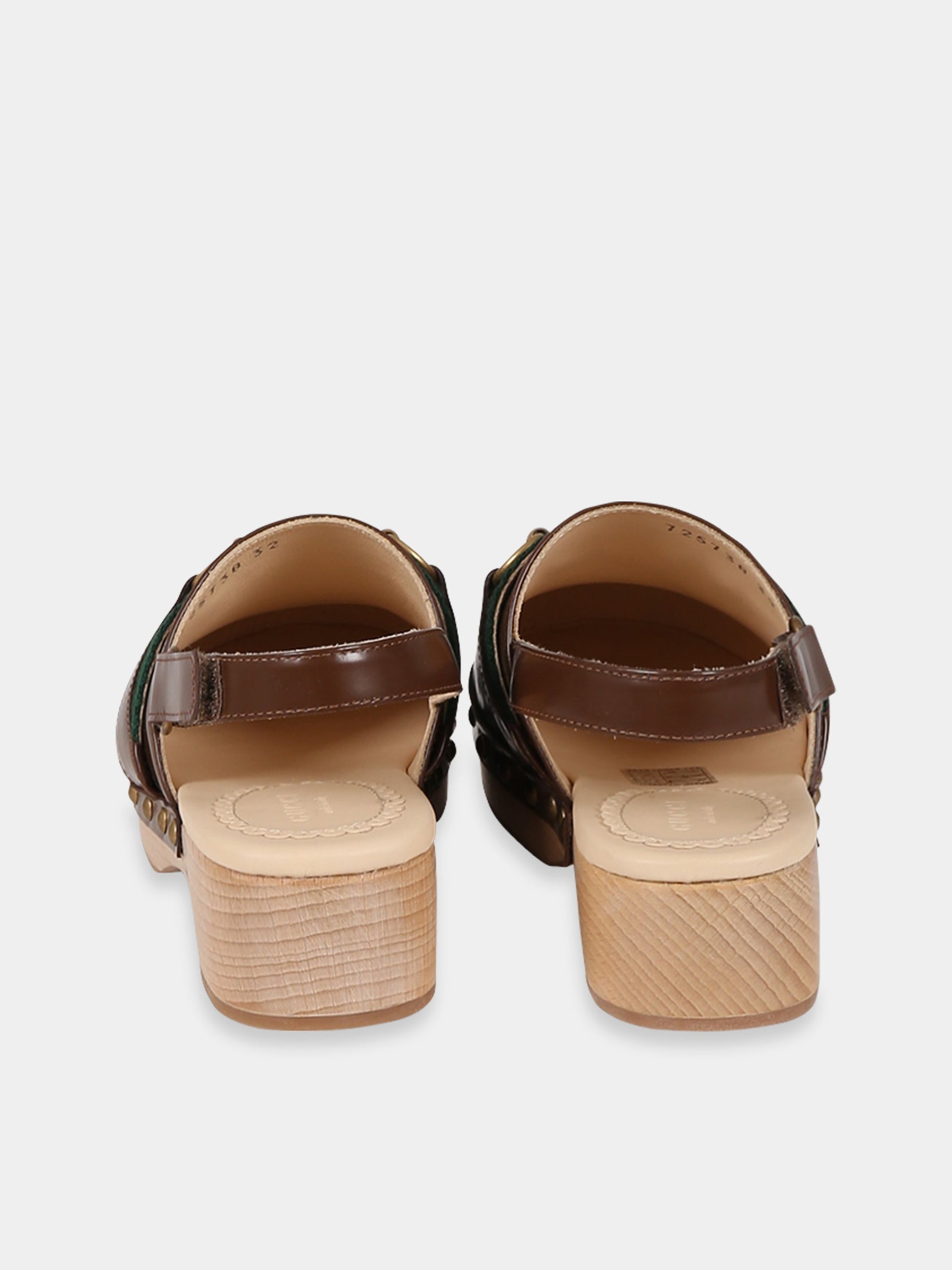 Sabot marroni per bambina con iconico morsetto,Gucci Kids,725738 U3D20 2342