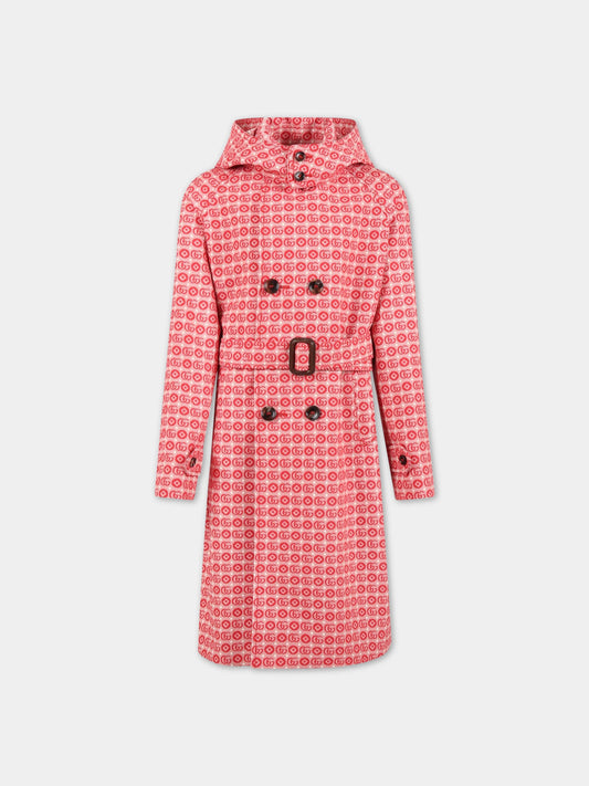 Cappotto rosso per bambina con GG,Gucci Kids,692672 XWATR 6193