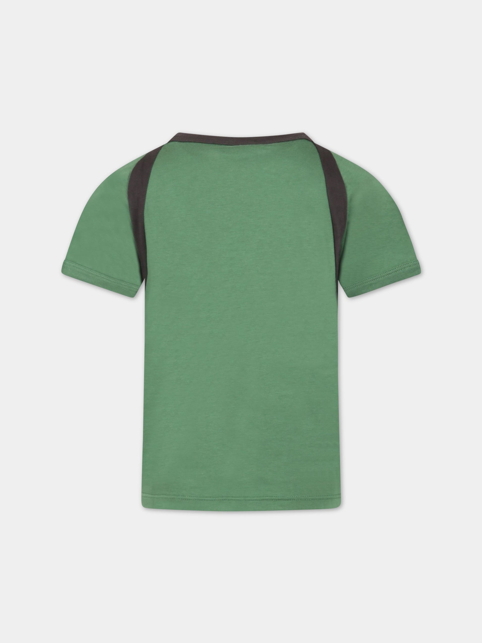 T-shirt verde per bambino con logo,Gucci Kids,713864 XJEZG 3826