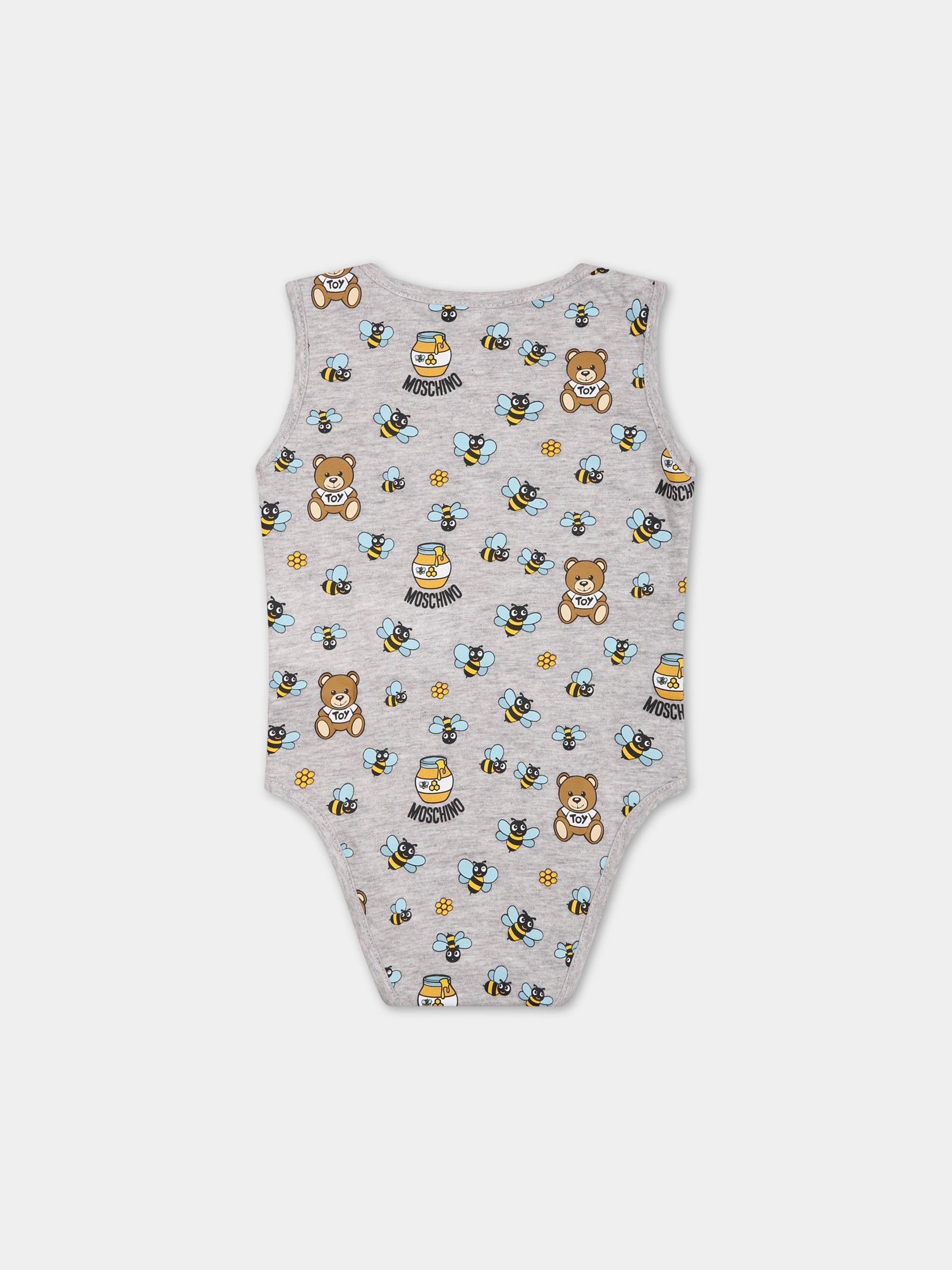Set multicolor per neonato con Teddy Bear e stampa,Moschino Kids,MUY050 LAB60 84481