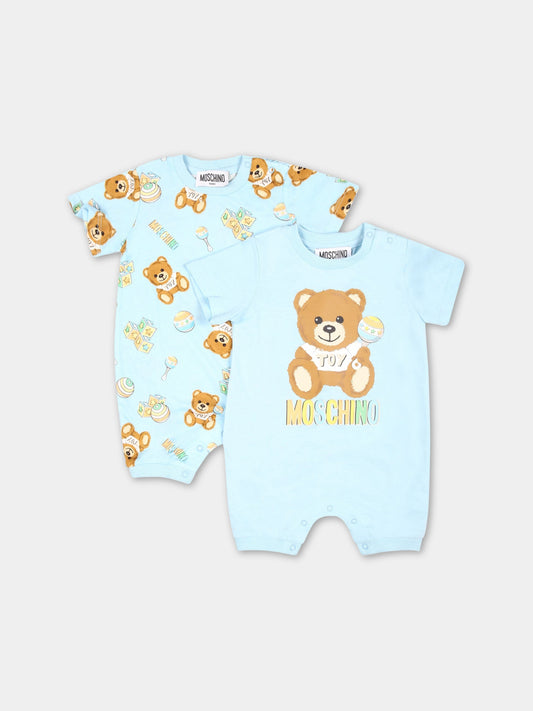 Set celeste per neonato con Teddy Bear,Moschino Kids,MPY02P LAB59 84495