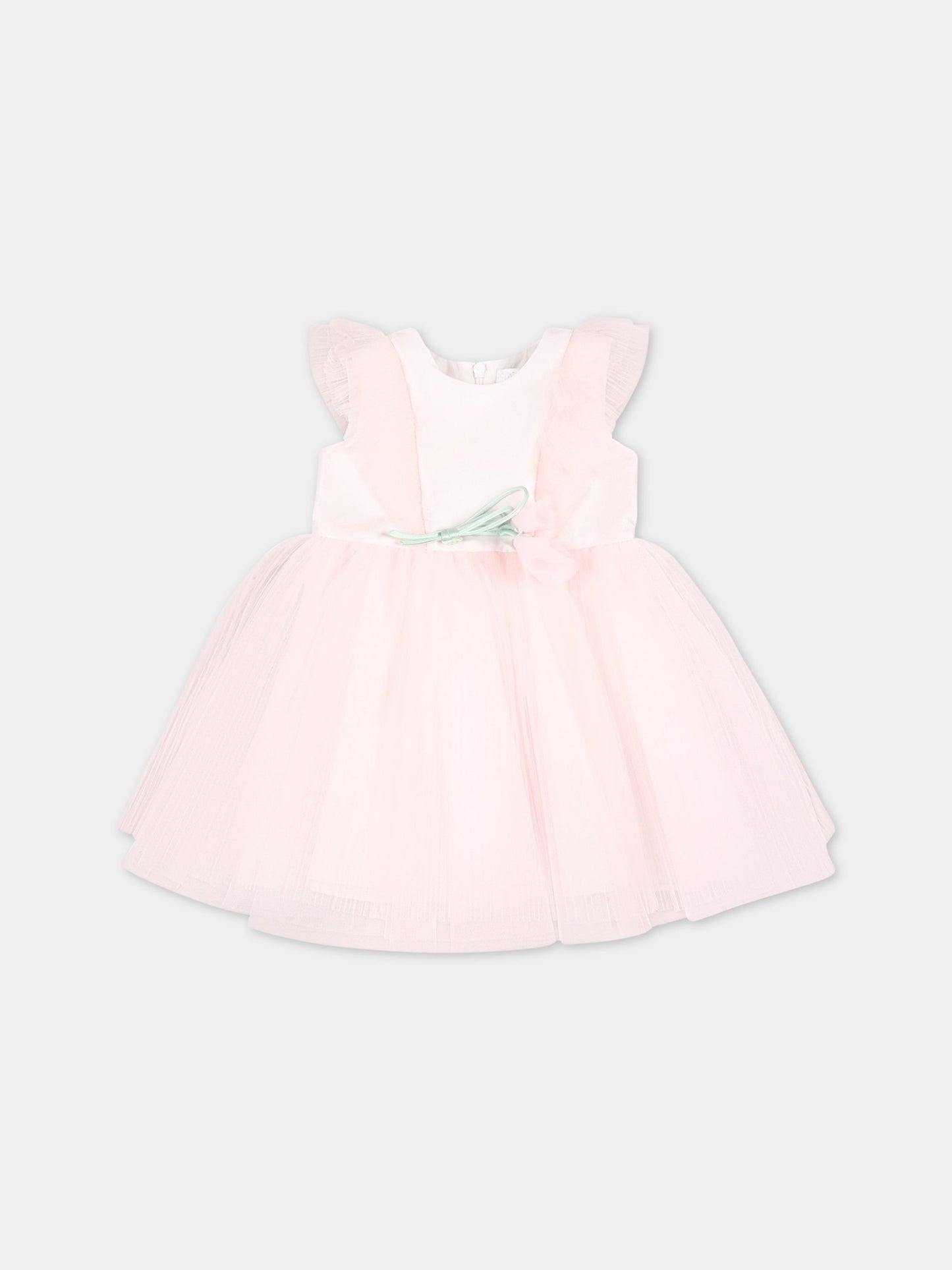 Vestito rosa per neonata con fiori,Monnalisa,73A901 1361 0091