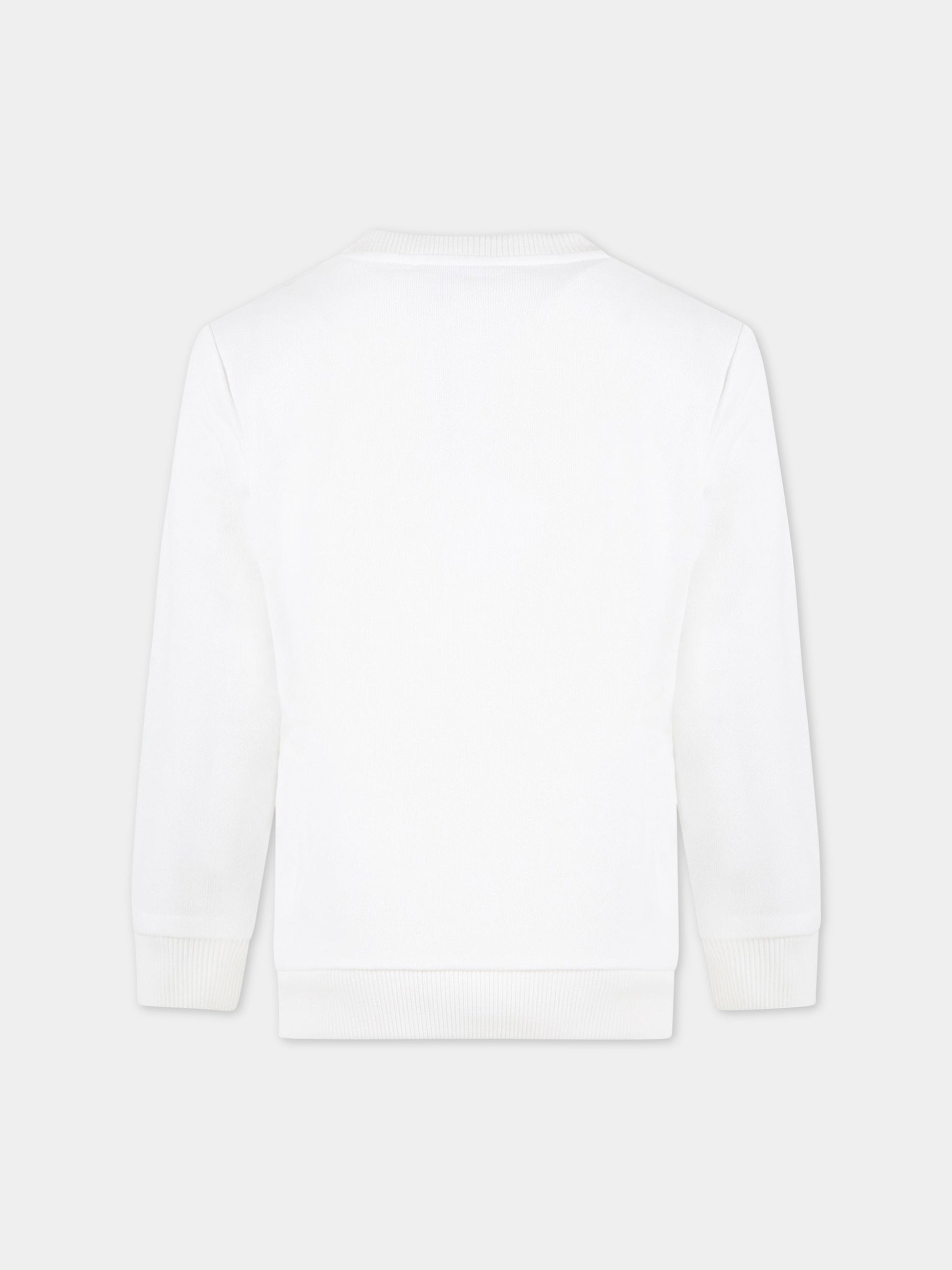 Felpa bianca per bambini con logo nero,Balmain Kids,BS4P80 Z0001 100NE