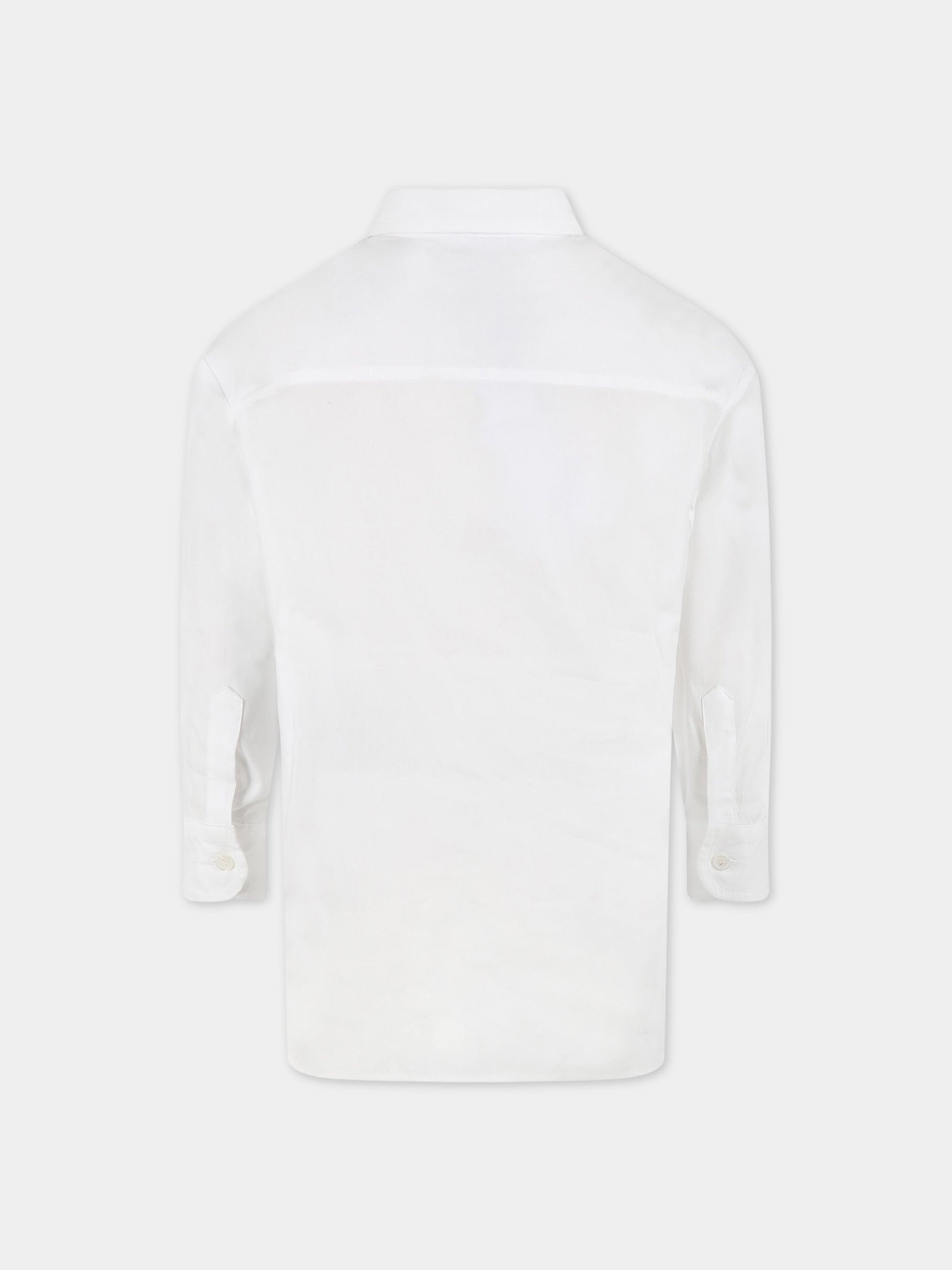 Camicia bianca per bambino con logo bianco,Balmain Kids,BS5P10 P0013 100AG