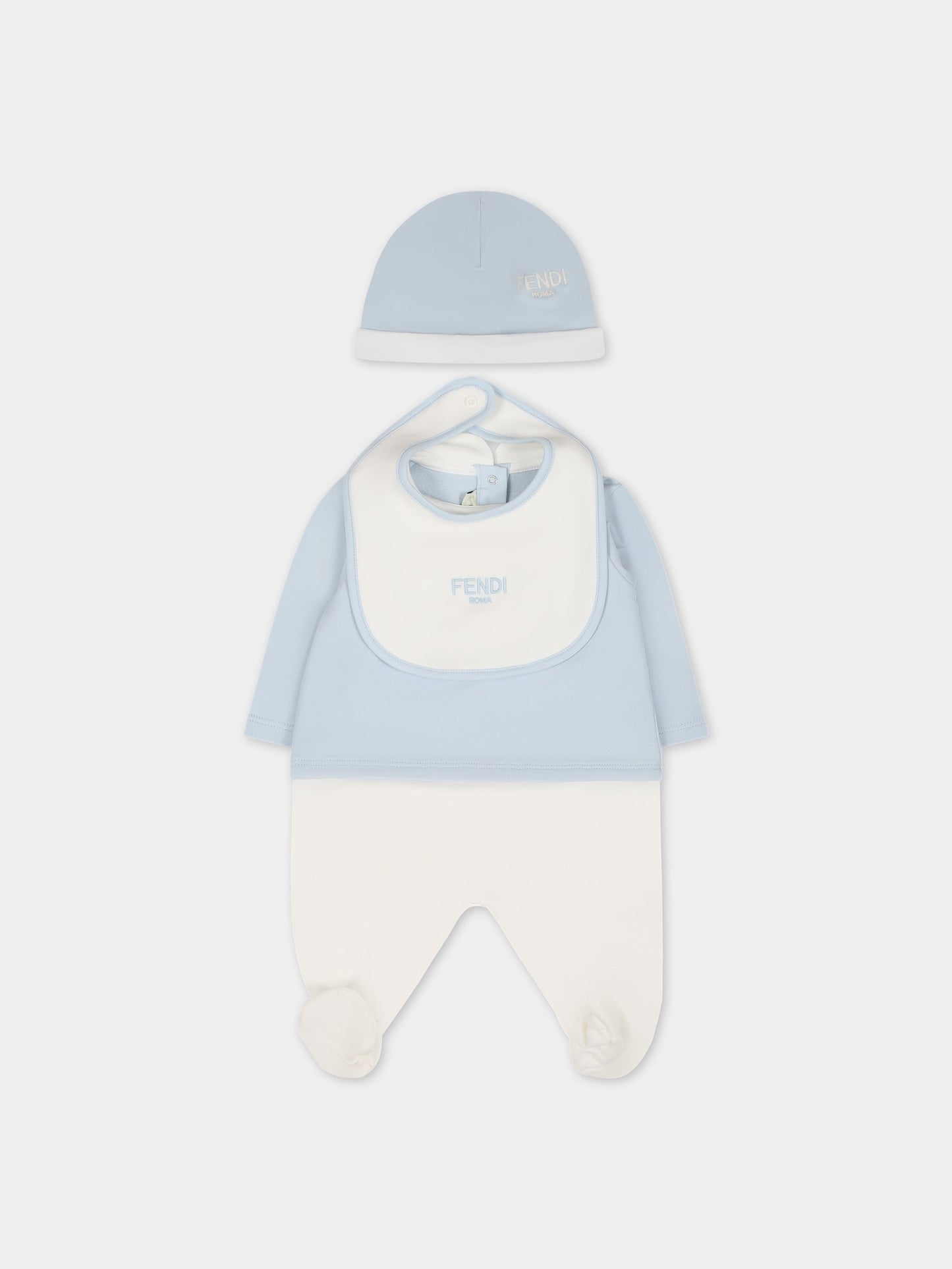 Set multicolor per neonato con logo,Fendi Kids,BUK096 8RA F19J4