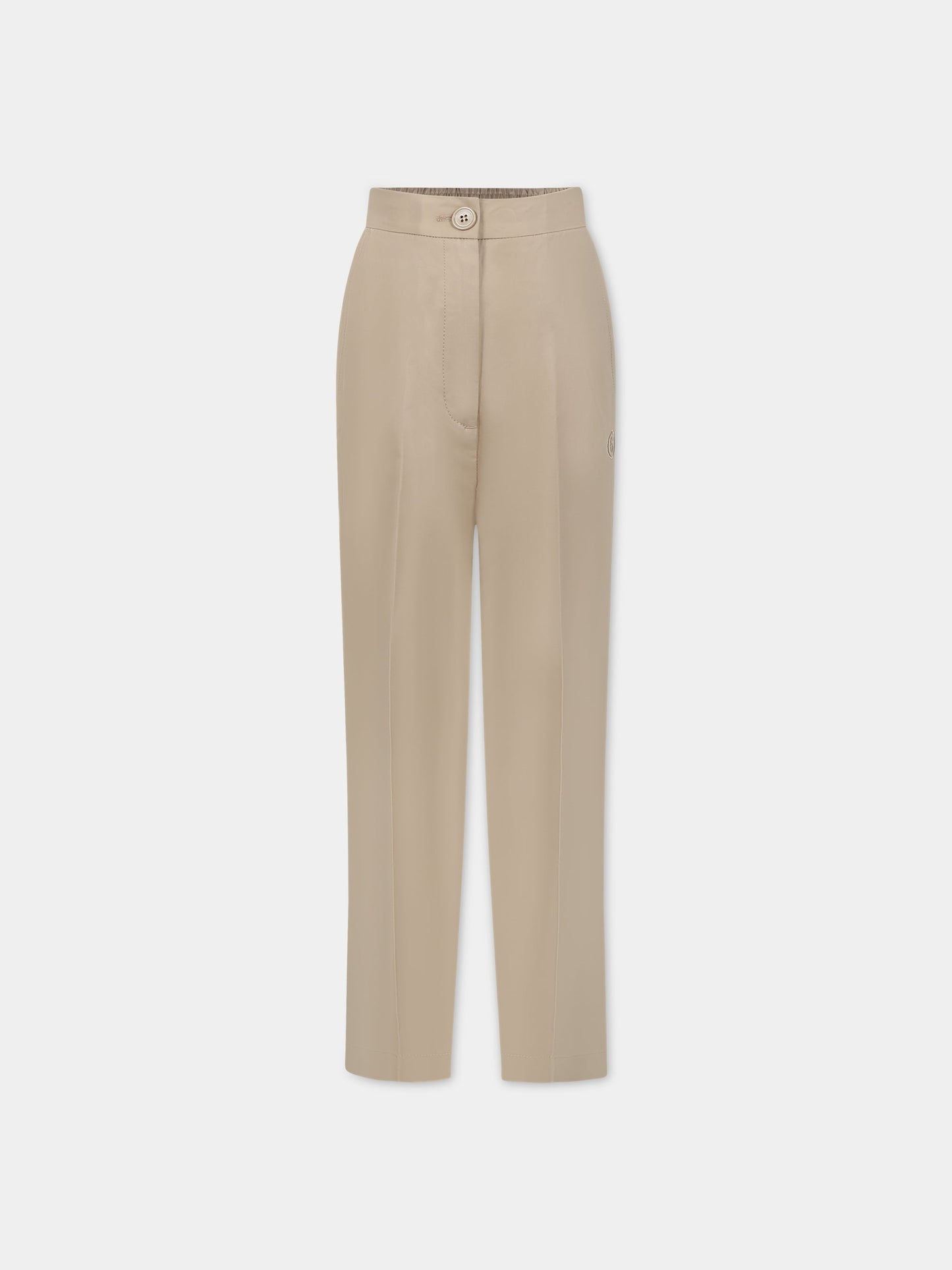 Pantaloni beige per bambina con logo,Mm6 Maison Margiela,M60285 MM036 M6703