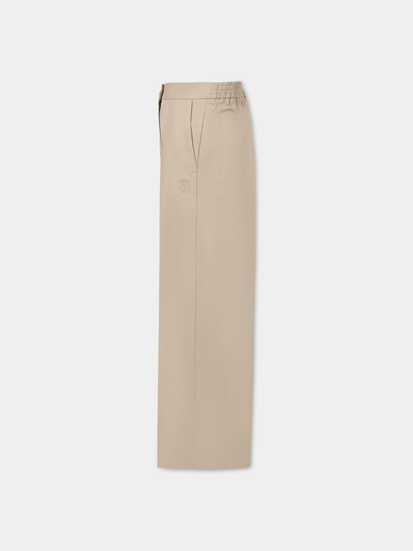 Pantaloni beige per bambina con logo,Mm6 Maison Margiela,M60285 MM036 M6703