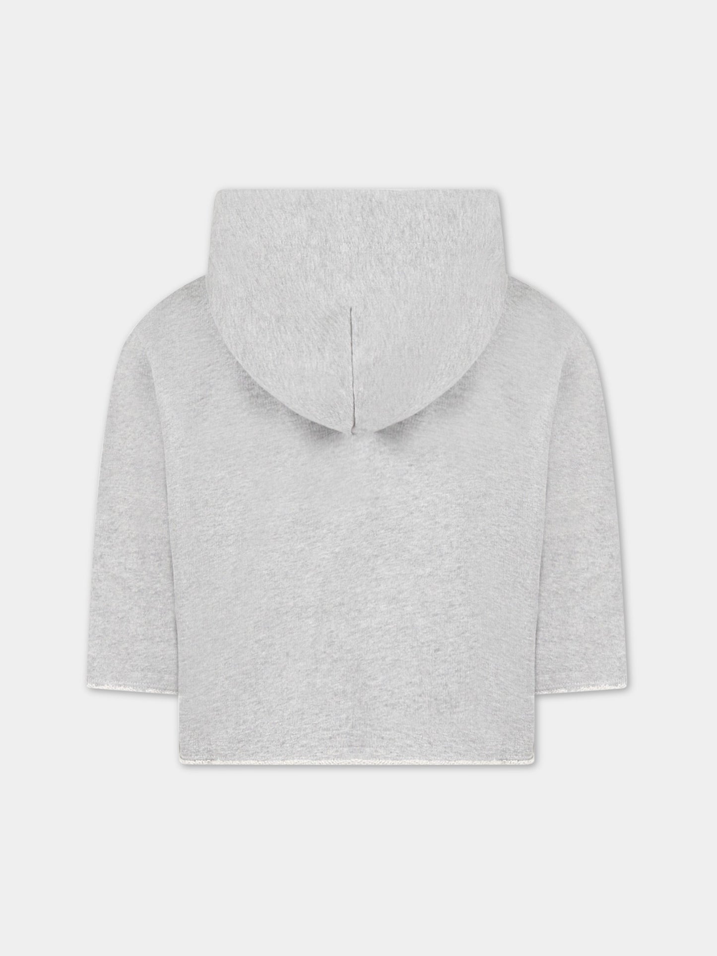 Felpa grigia per bambina con logo fucsia,Mm6 Maison Margiela,M60323 MM069 M6C14