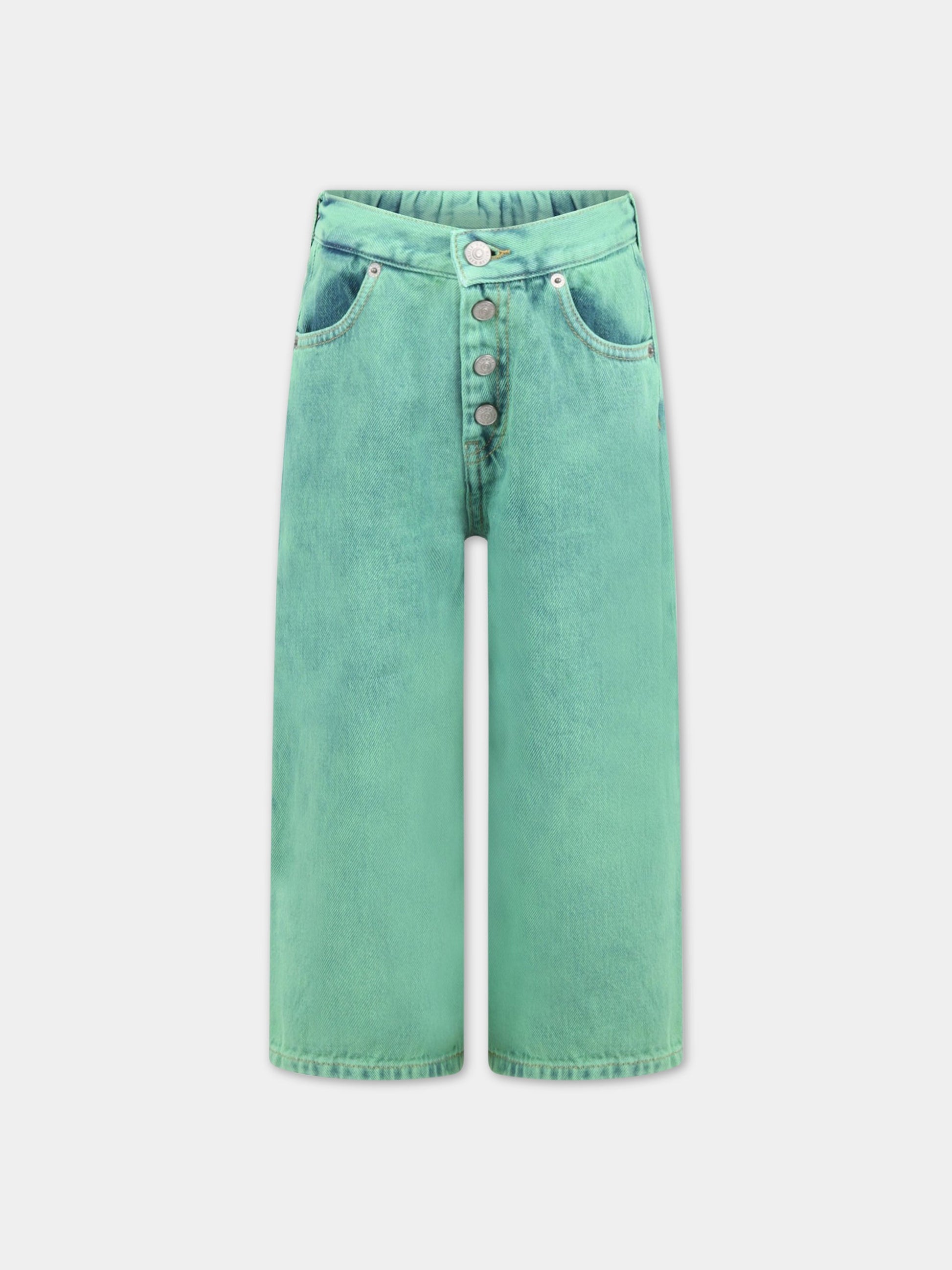 Jeans verde per bambina con patch logato,Mm6 Maison Margiela,M60053 MM00H M6506