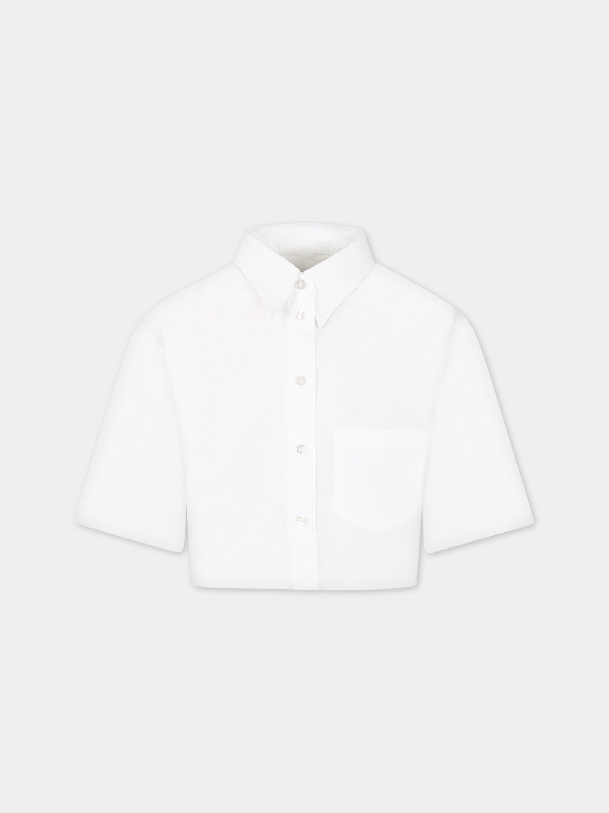 Camicia bianca per bambina con logo,Mm6 Maison Margiela,M60297 MM014 M6100
