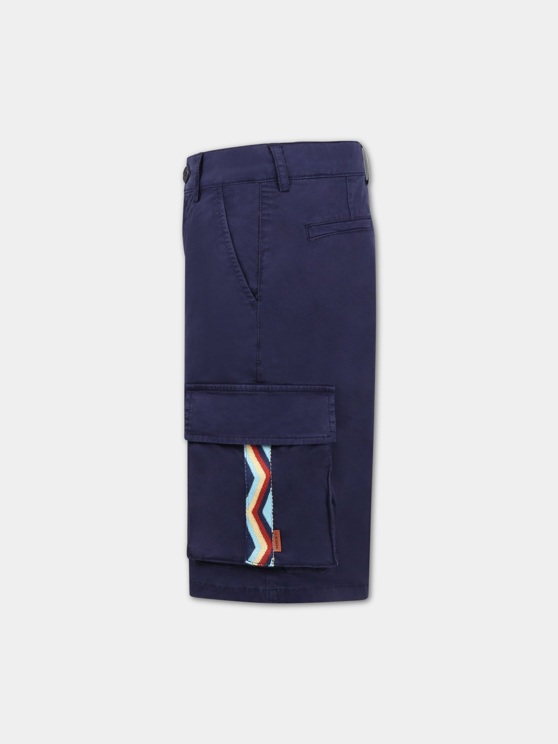 Bermuda blu per bambino con motivo chevron,Missoni,MS6P99 G0072 619
