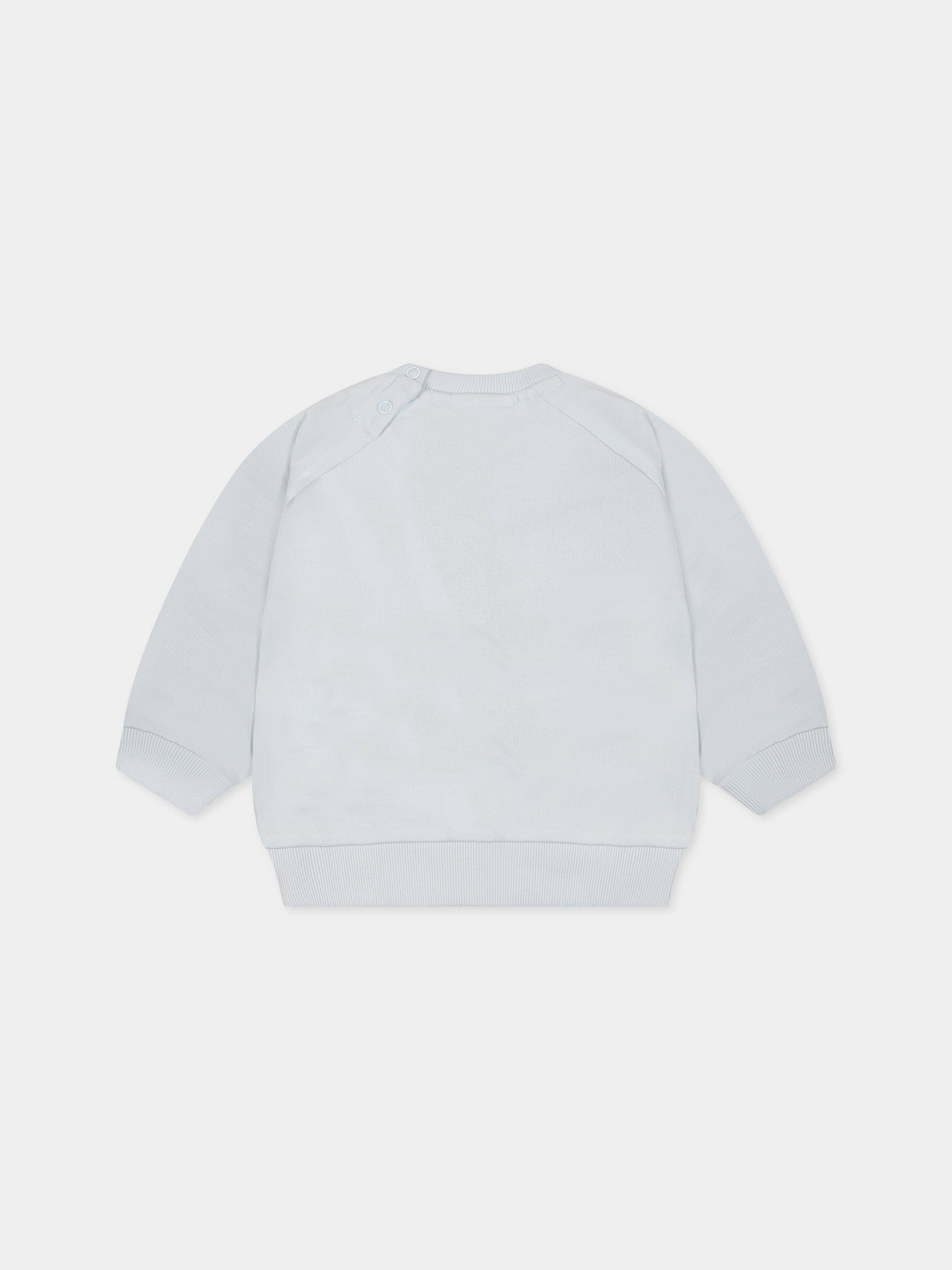 Felpa celeste per neonato con stampa sole,Molo,6S23J202 8068