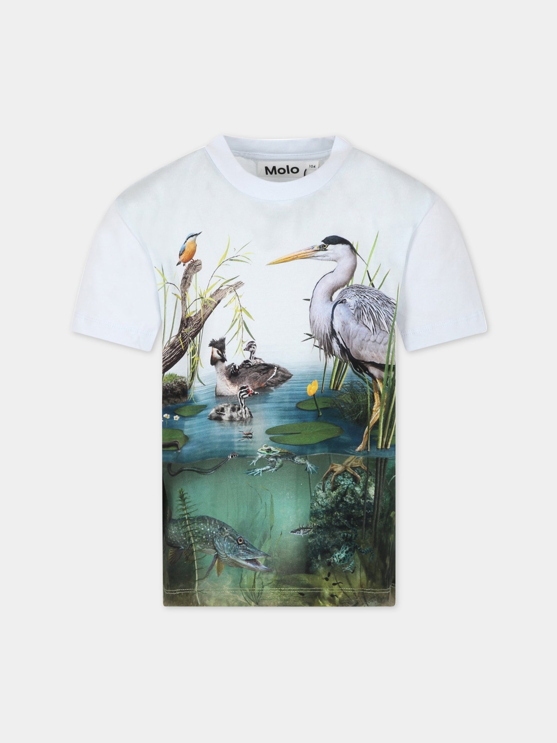 T-shirt multicolor per bambino con stagno,Molo,1S23A205 3231