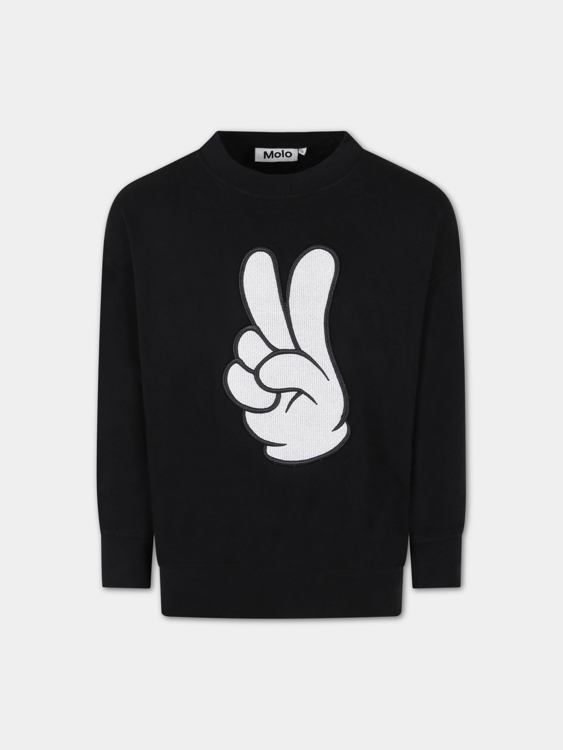 Felpa nera per bambini,Molo,1S23J202 0099