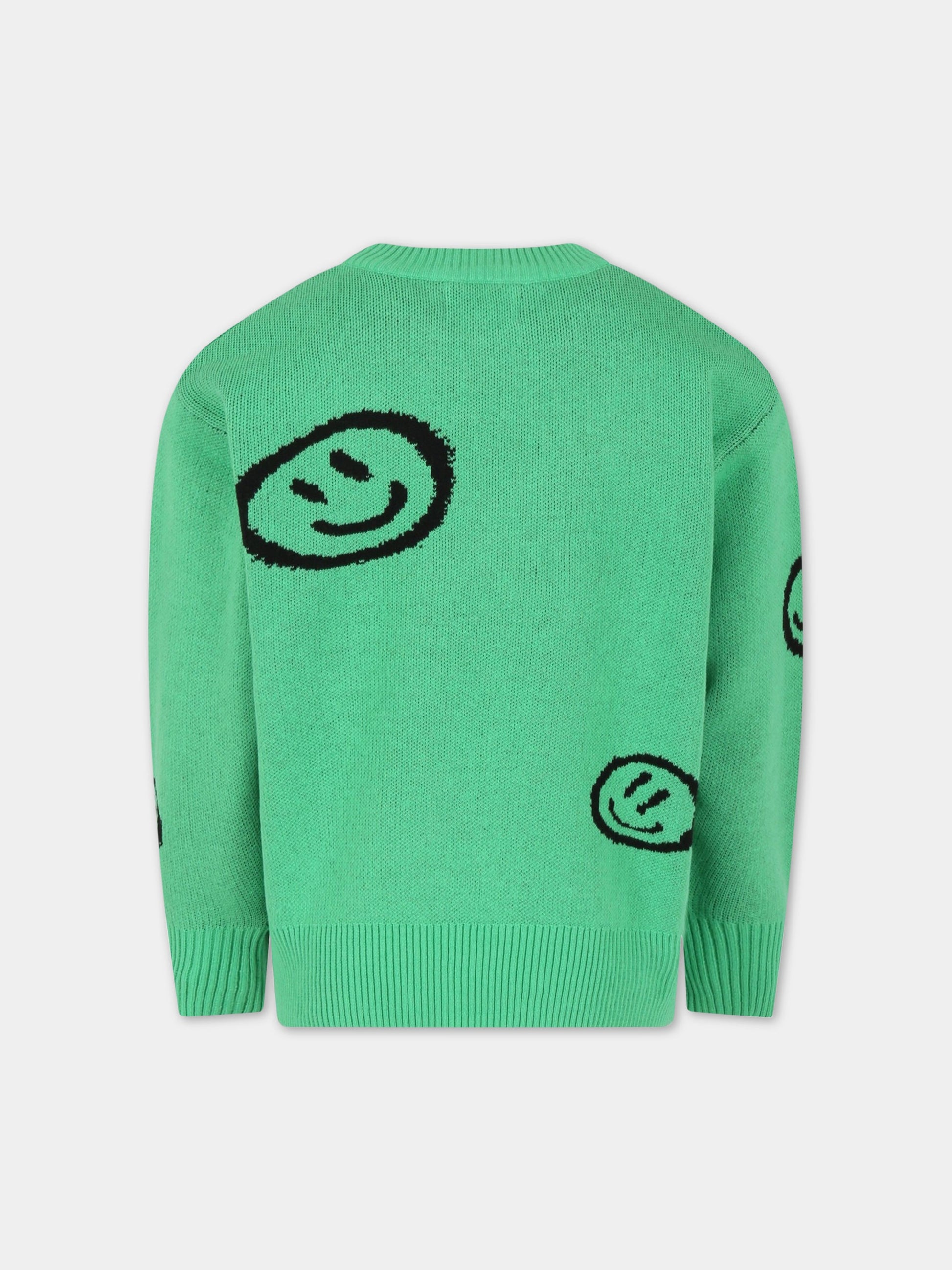 Maglione verde per bambini con smile,Molo,1S23K202 3227