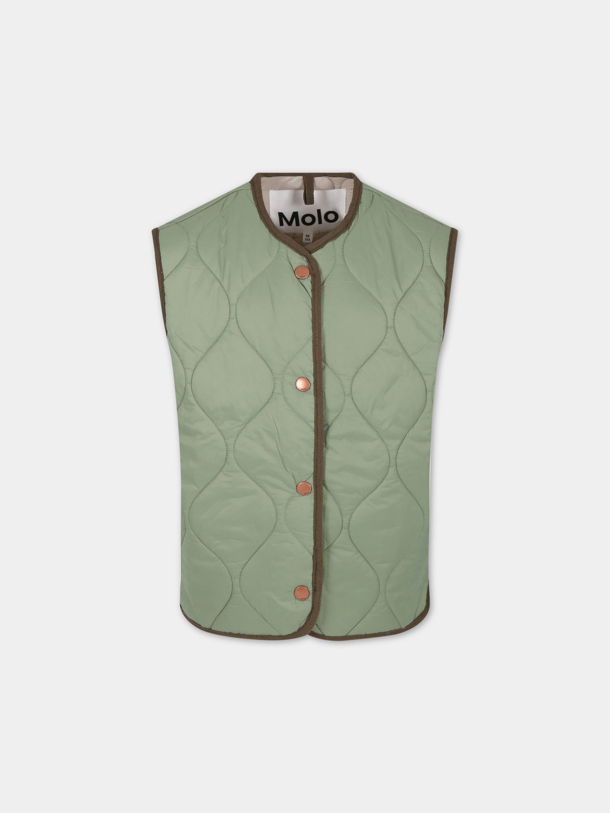 Piumino verde per bambino con logo,Molo,5S23M202 8729