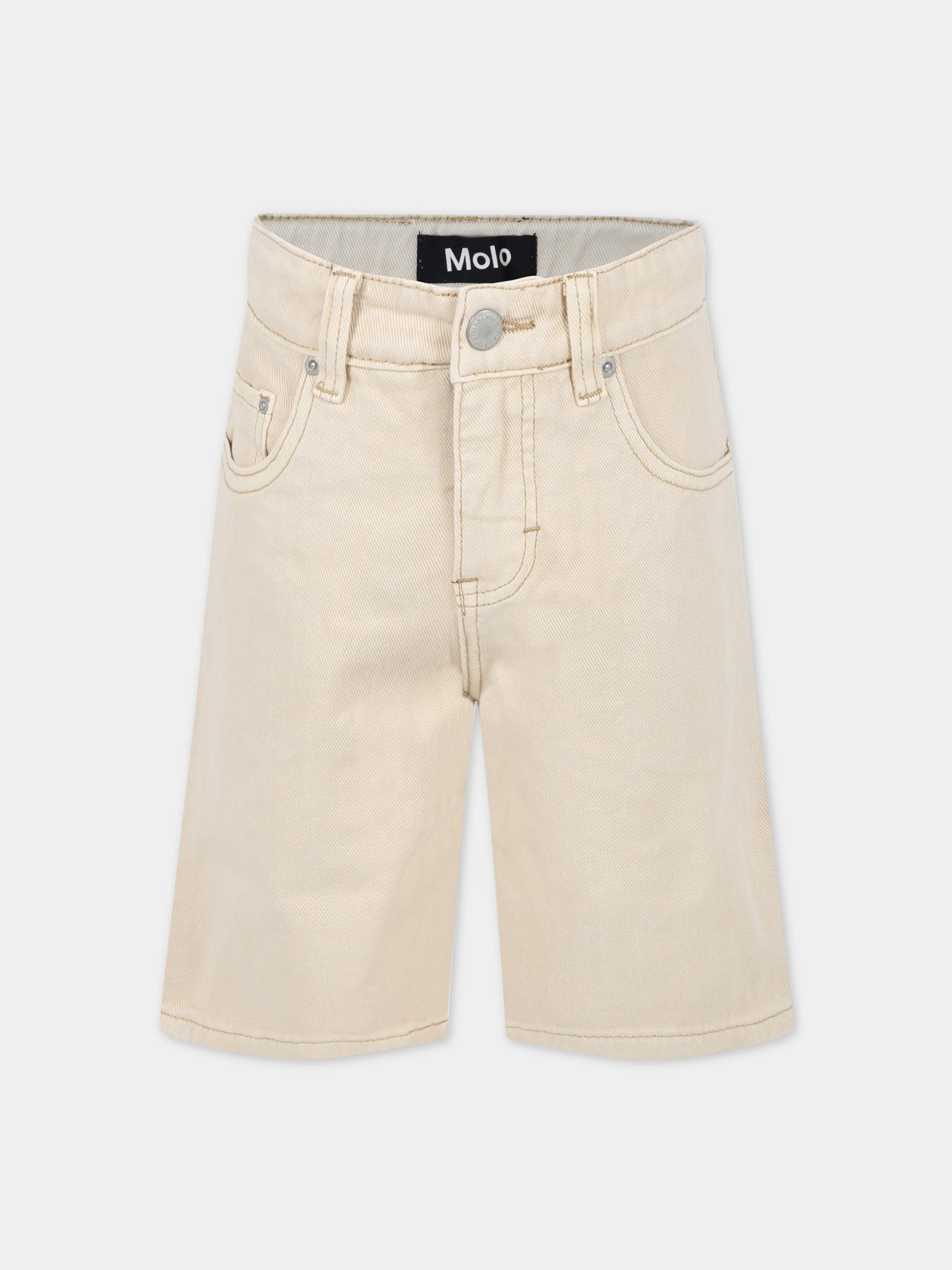 Bermuda beige per bambino con patch logato,Molo,6S23H108 8697