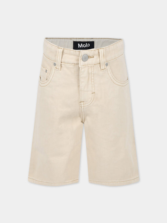 Bermuda beige per bambino con patch logato,Molo,6S23H108 8697