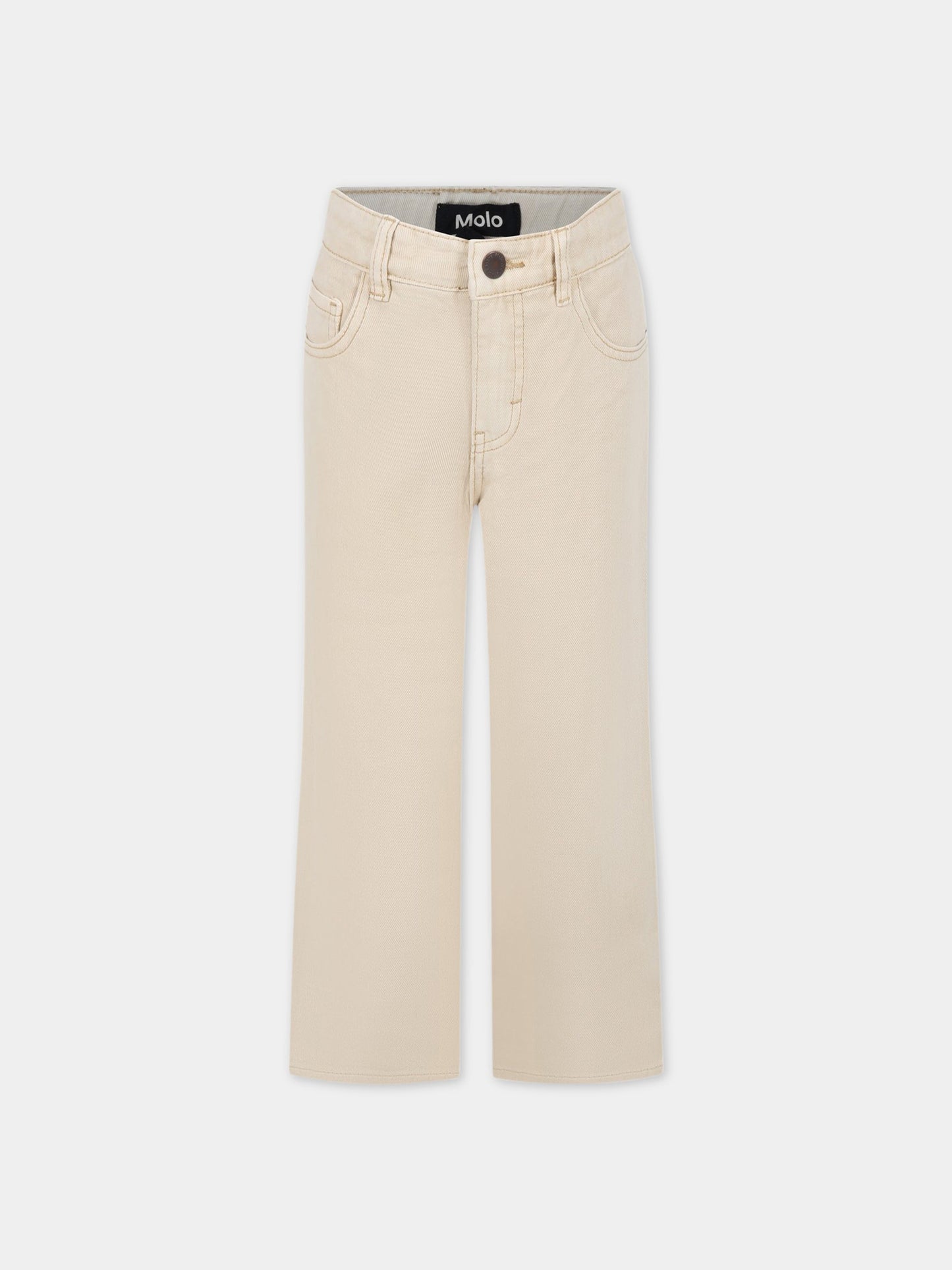 Jeans beige per bambino con logo,Molo,6S23I103 8697