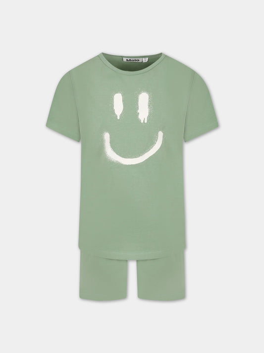 Pigiama verde per bambino con smile,Molo,6S23R401 8729
