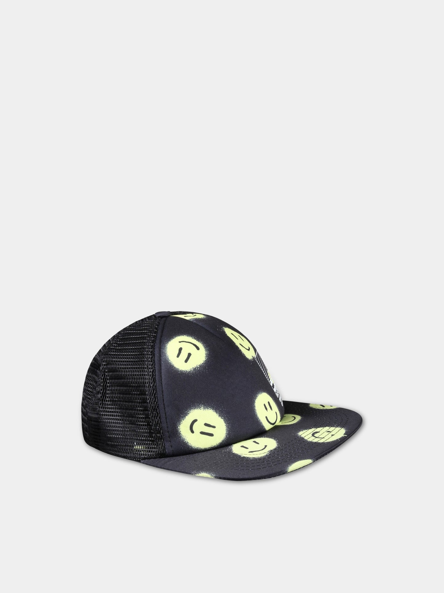 Cappello nero per bambino con smiley e logo,Molo,7S23Y305 6708