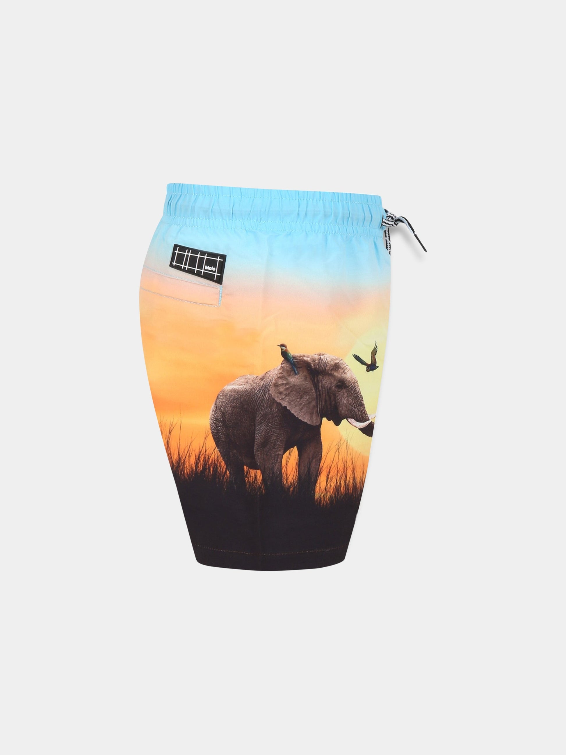Boxer multicolor per bambino con elefante e logo,Molo,8S23P404 7907