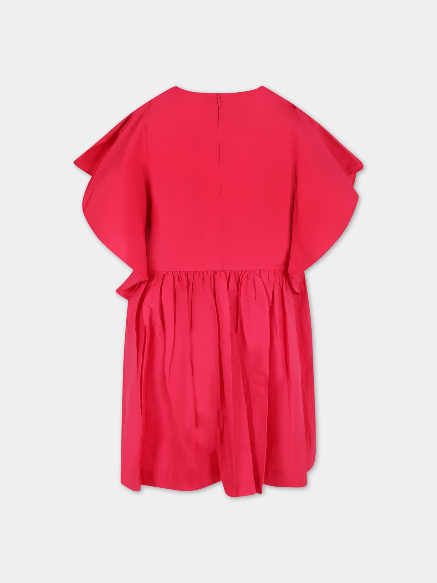 Vestito fucsia per bambina con patch logato,Molo,2S23E129 8708