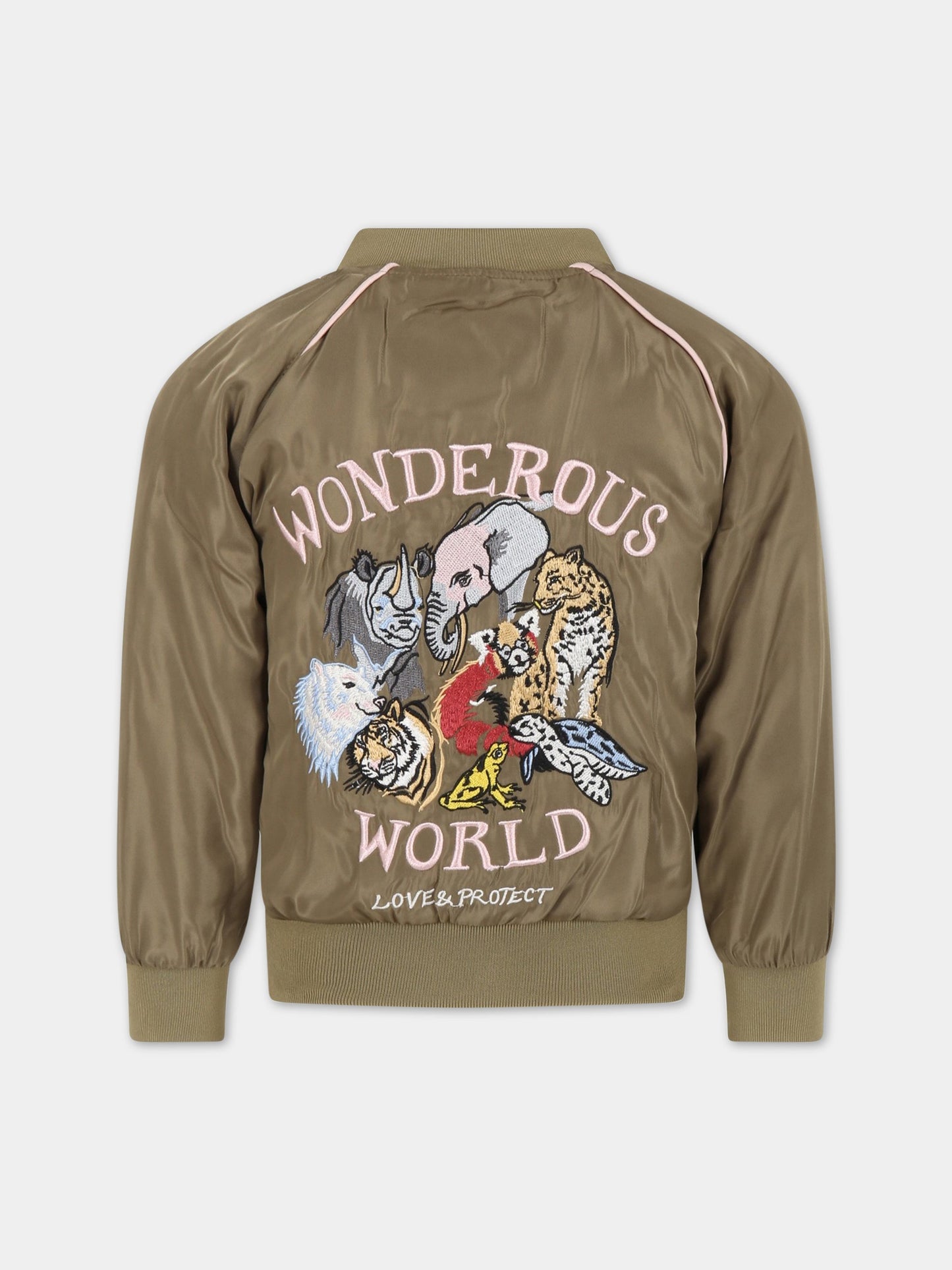 Bomber verde per bambina con animali,Molo,5S23M306 8693