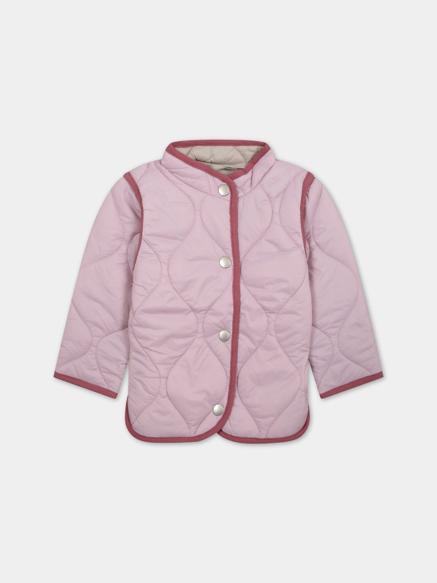 Piumino rosa per bambina con logo,Molo,5S23M318 8333