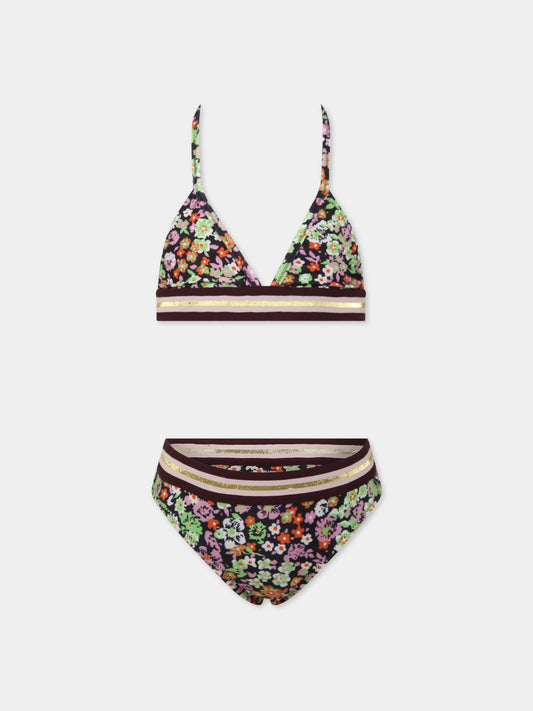 Bikini multicolor per bambina con stampa floreale,Molo,8S23P108 6679