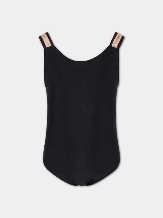 Costume intero nero per bambina con logo,Molo,8S23P507 0099