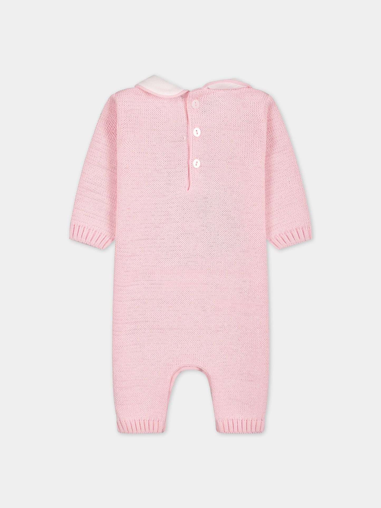 Pagliaccetto rosa per neonata con orso,Little Bear,6125 ROSA